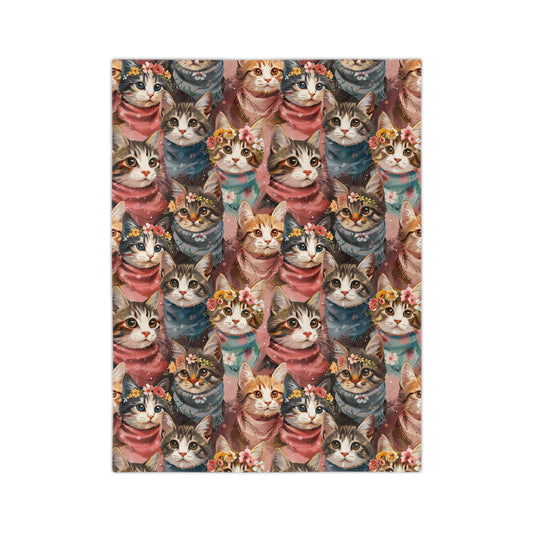 Cozy Cat Blanket - Soft Velveteen Microfiber Blanket, Pet Lovers Gift, Home Decor, Cat-Themed Gift, Warm Throw for All Occasions