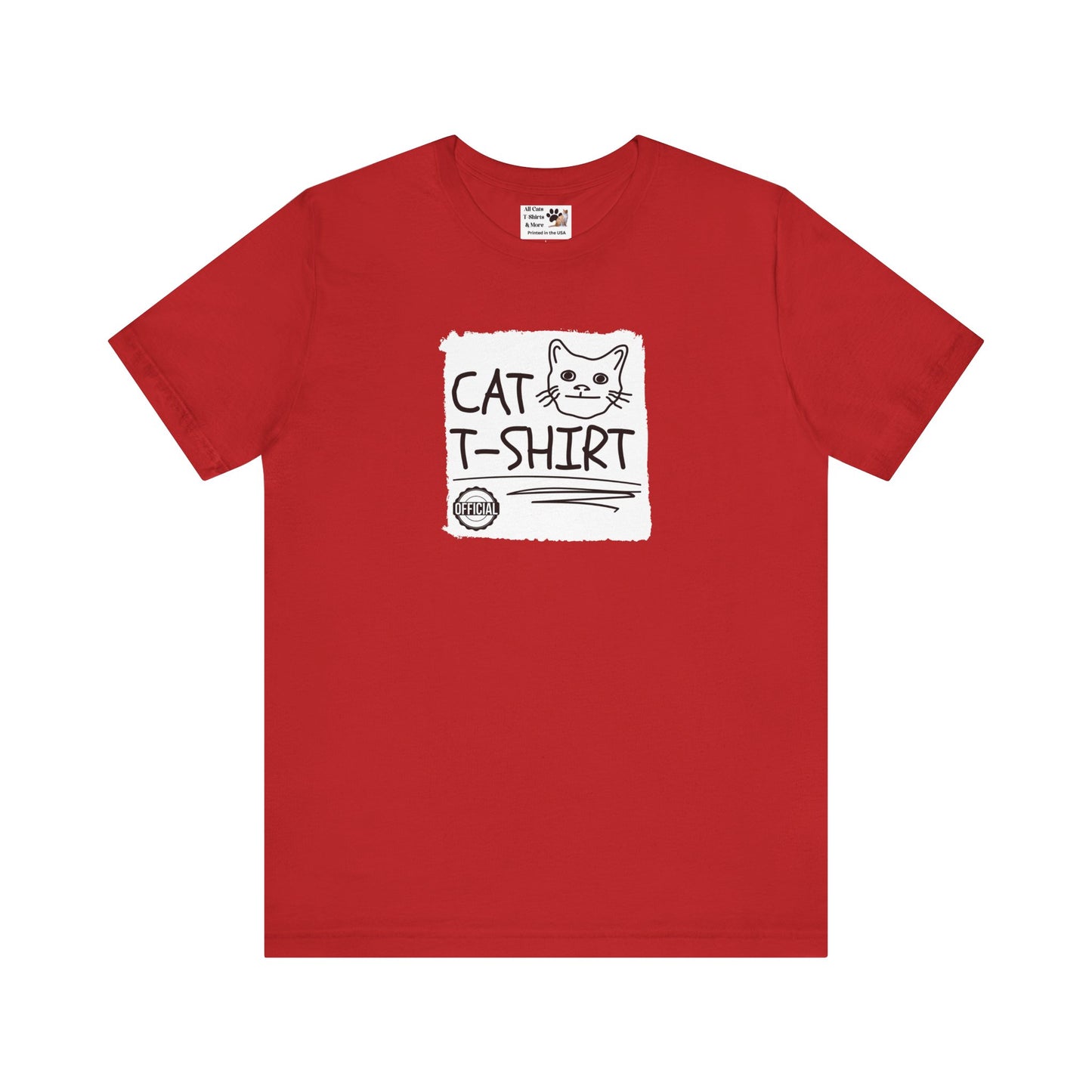 "Official Cat T-Shirt" [Tee #1] - (Cute & Funny Basic Amateur Style Cat Face Tee)