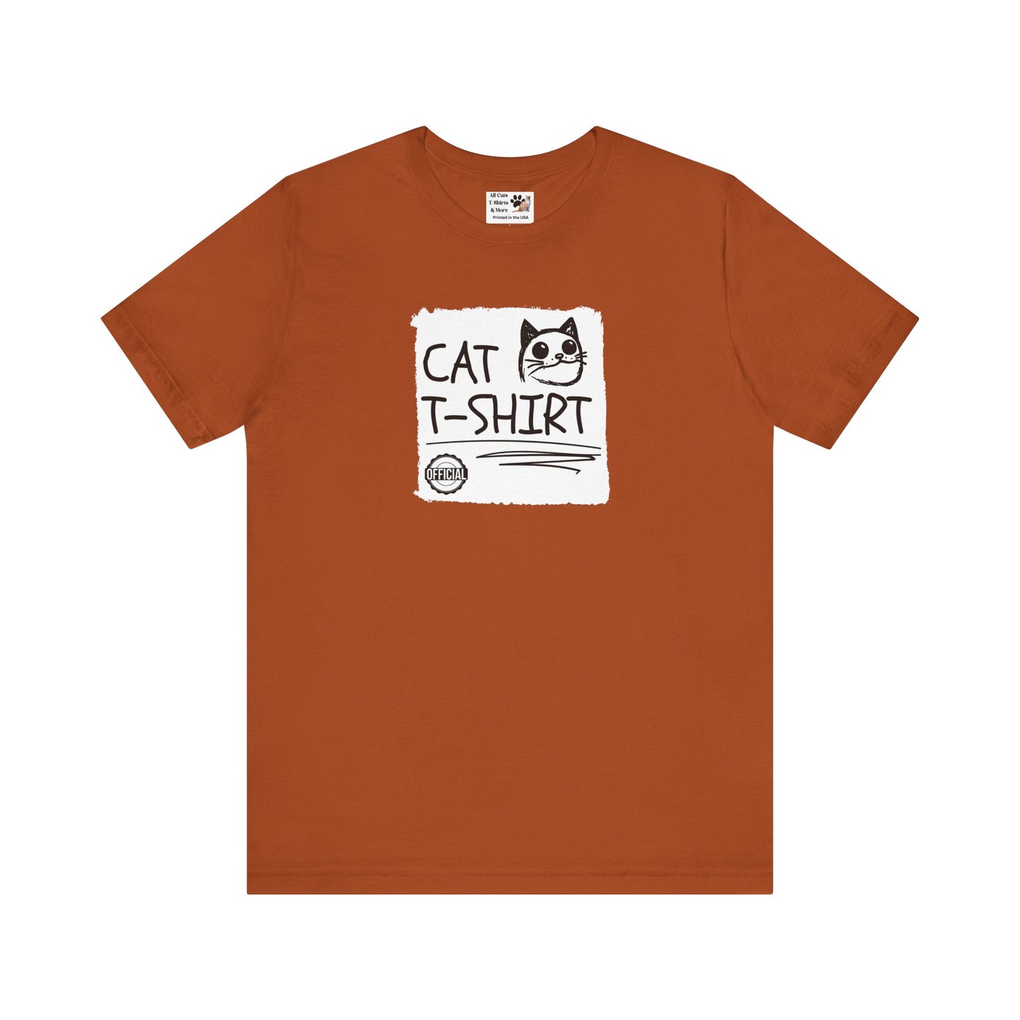 "Official Cat T-Shirt" [Tee #4] - (Cute & Funny Basic Amateur Style Cat Face Tee)