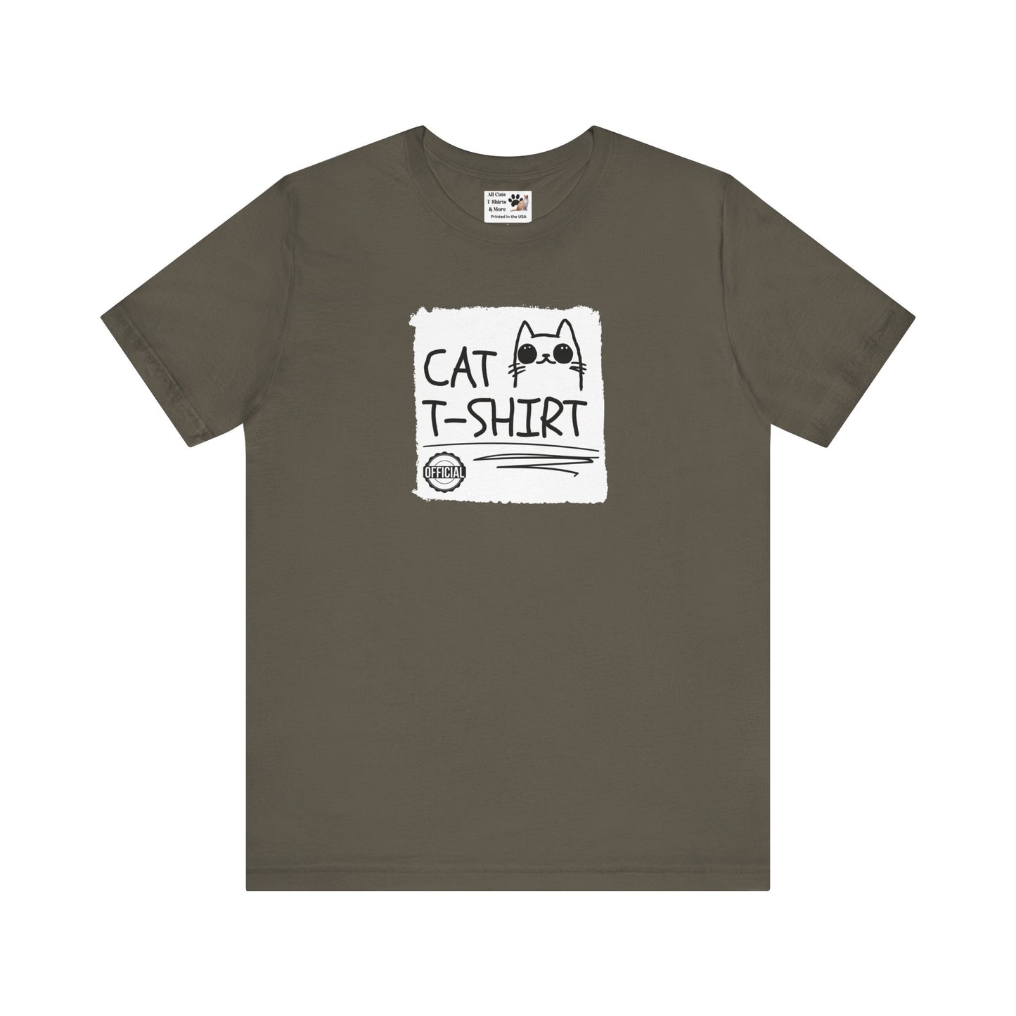 "Official Cat T-Shirt" [Tee #3] - (Cute & Funny Basic Amateur Style Cat Face Tee)