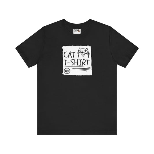 "Official Cat T-Shirt" [Tee #2] - (Cute & Funny Basic Amateur Style Cat Face Tee)