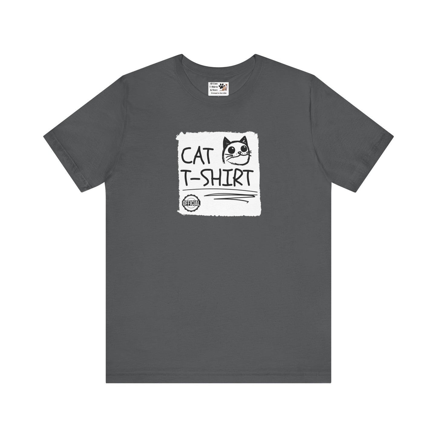 "Official Cat T-Shirt" [Tee #4] - (Cute & Funny Basic Amateur Style Cat Face Tee)