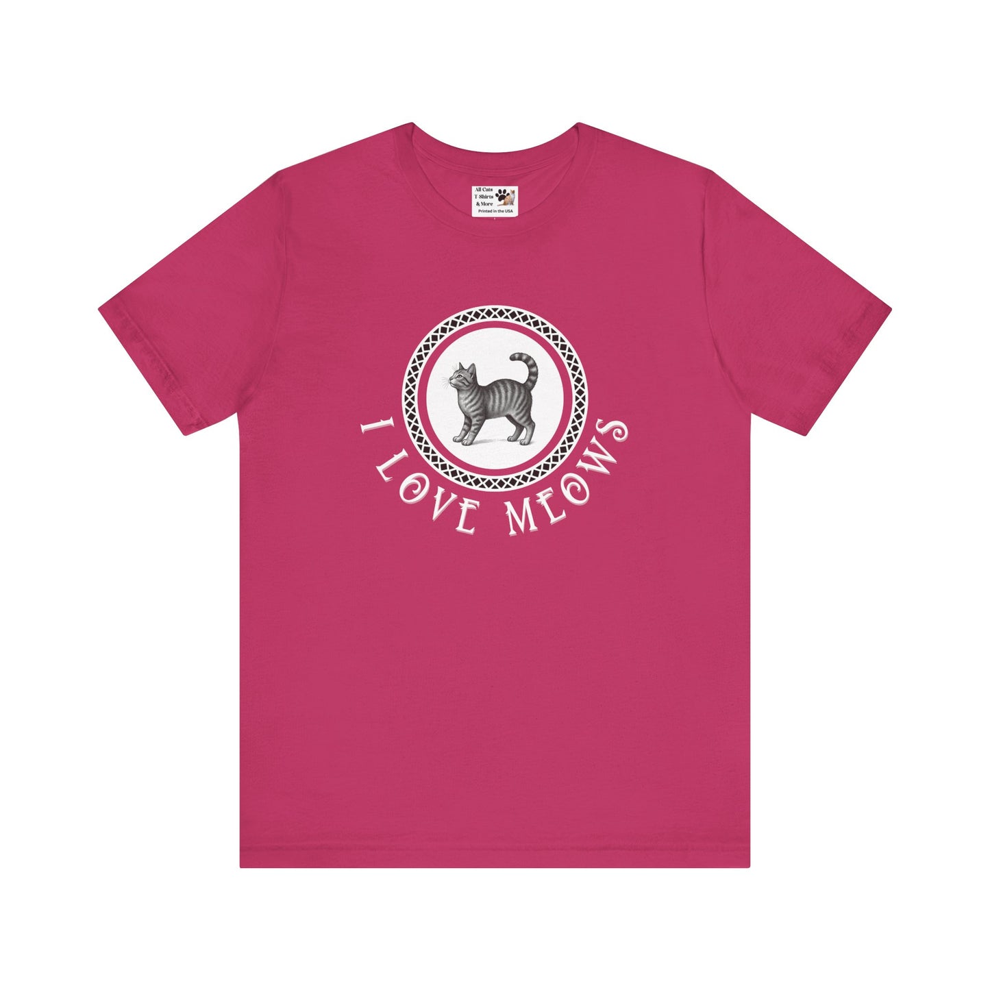 I Love Meows Cat T-Shirt – (Tee #3, Cute Retro Kitty Tee for Cat Lovers)