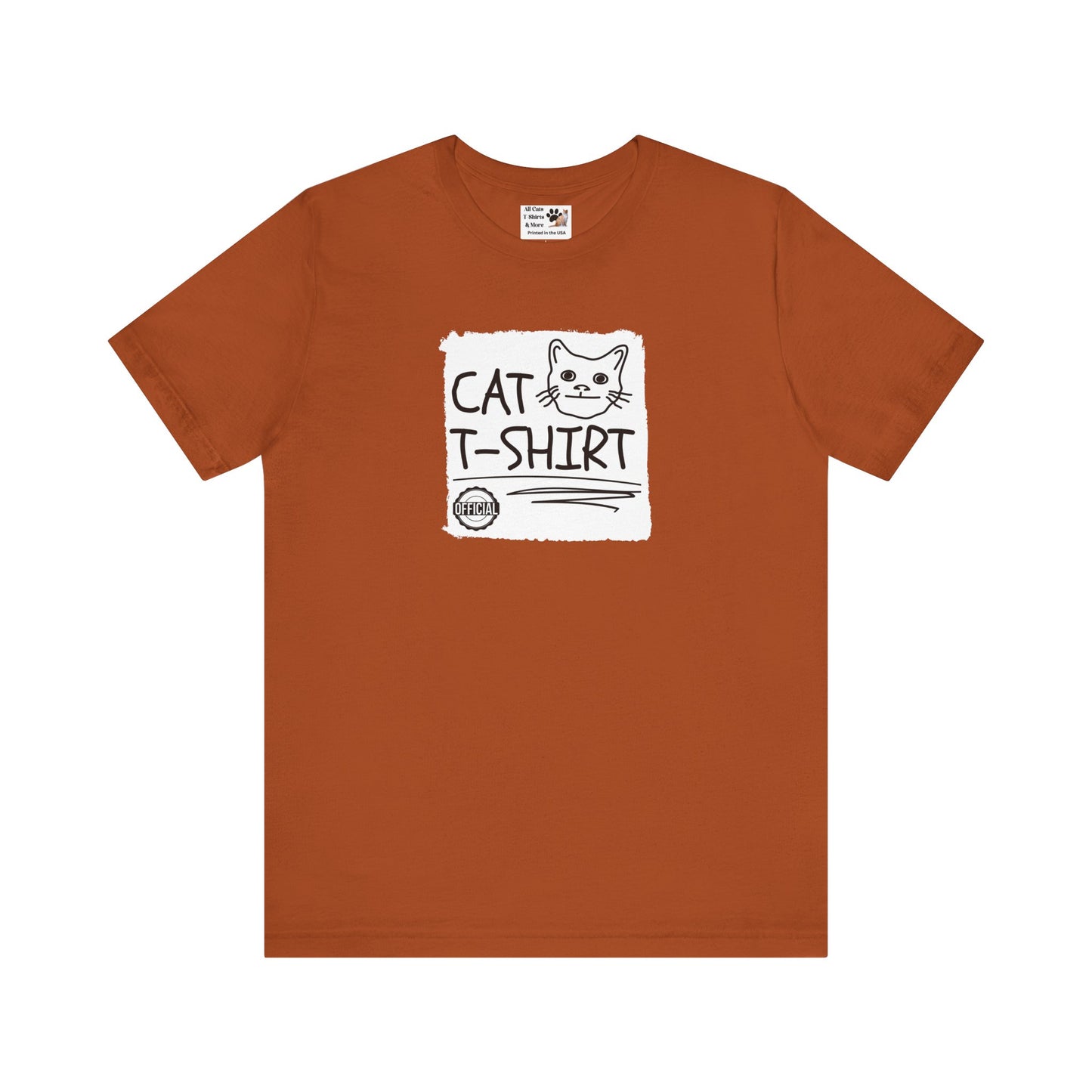 "Official Cat T-Shirt" [Tee #1] - (Cute & Funny Basic Amateur Style Cat Face Tee)
