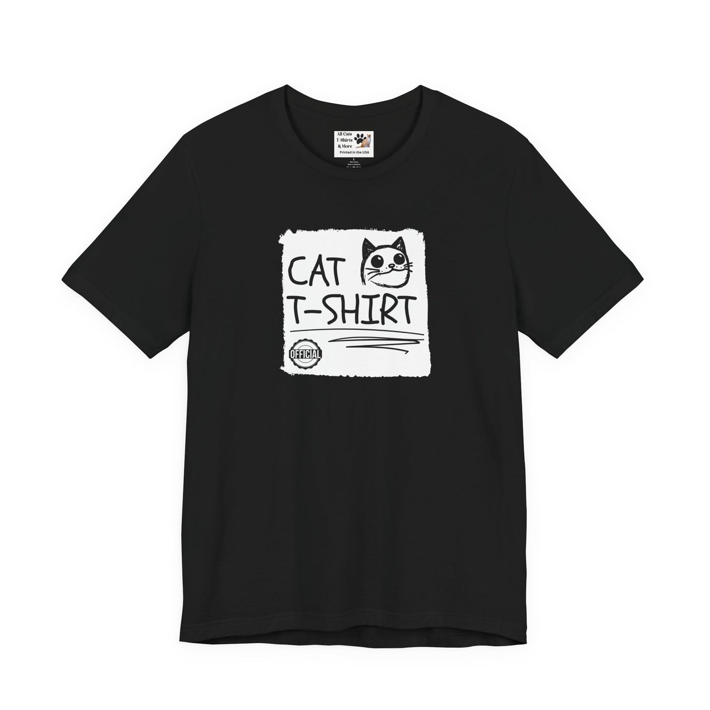 "Official Cat T-Shirt" [Tee #4] - (Cute & Funny Basic Amateur Style Cat Face Tee)