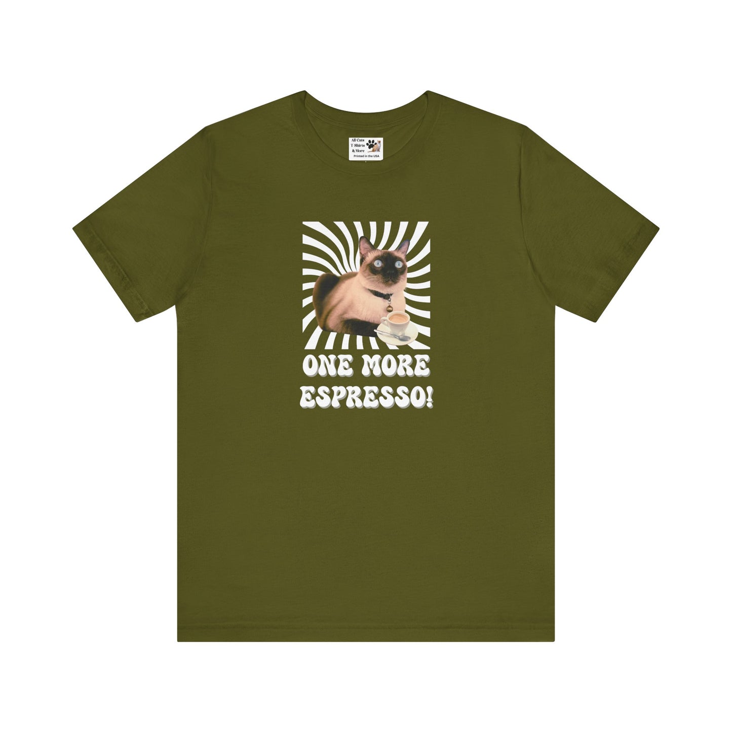 One More Espresso! - (Cat & Coffee T-Shirt #2, Color)