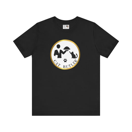 "Cat Butler" Design T-Shirt - (Unisex Jersey Short Sleeve Tee - Perfect Gift for Cat Lovers!)