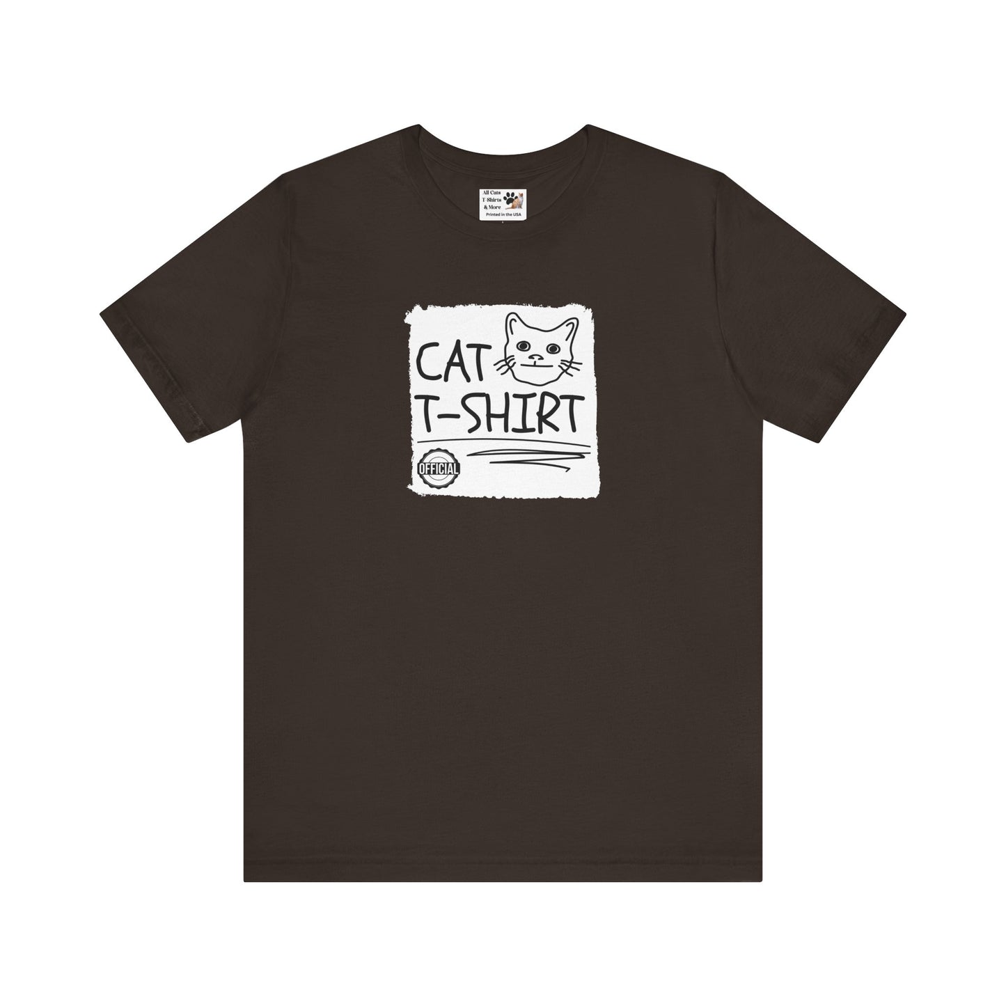 "Official Cat T-Shirt" [Tee #1] - (Cute & Funny Basic Amateur Style Cat Face Tee)
