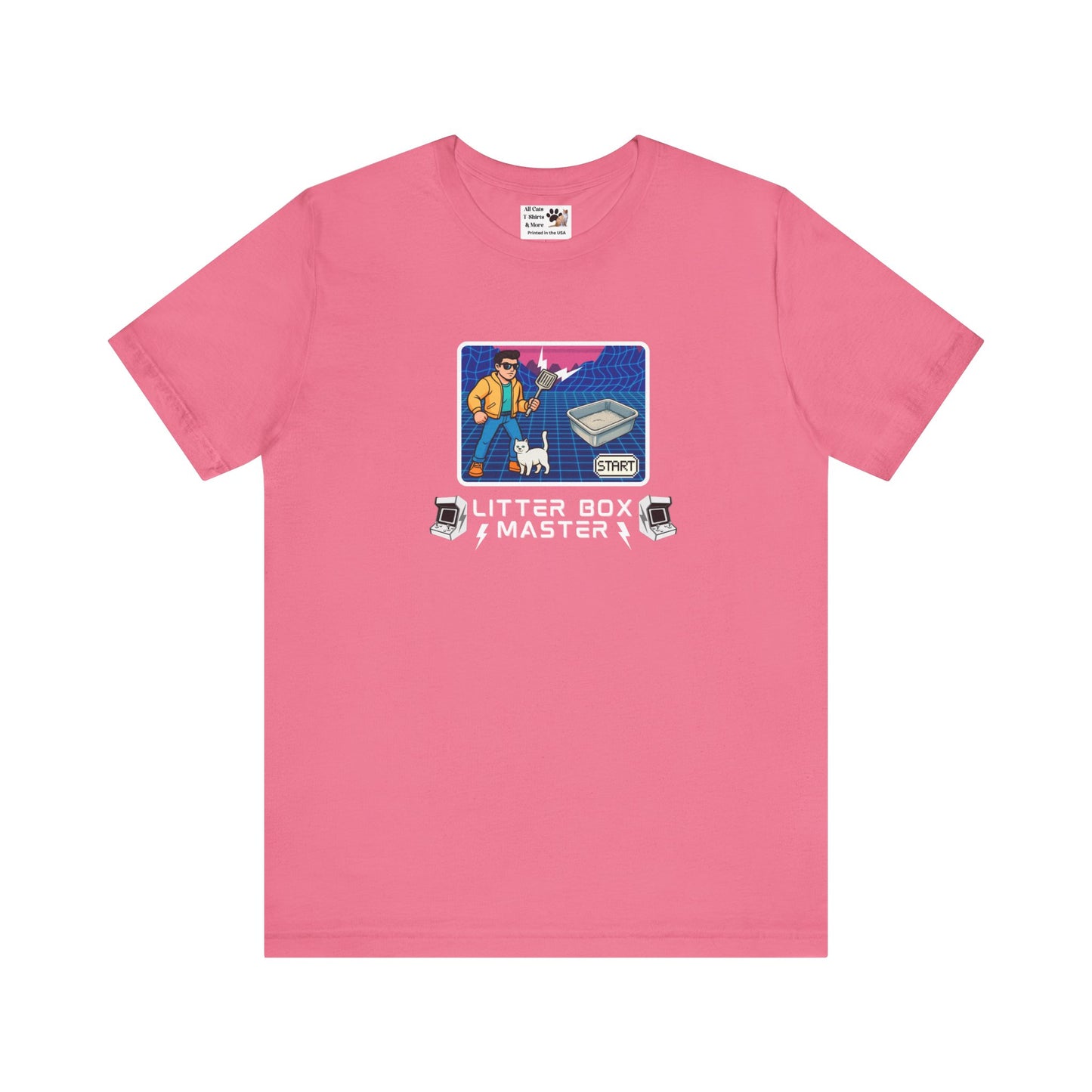 Litter Box Master T-Shirt [Tee #3] - (Funny Retro "Cat Litter Scooping Arcade Game" T-Shirt)