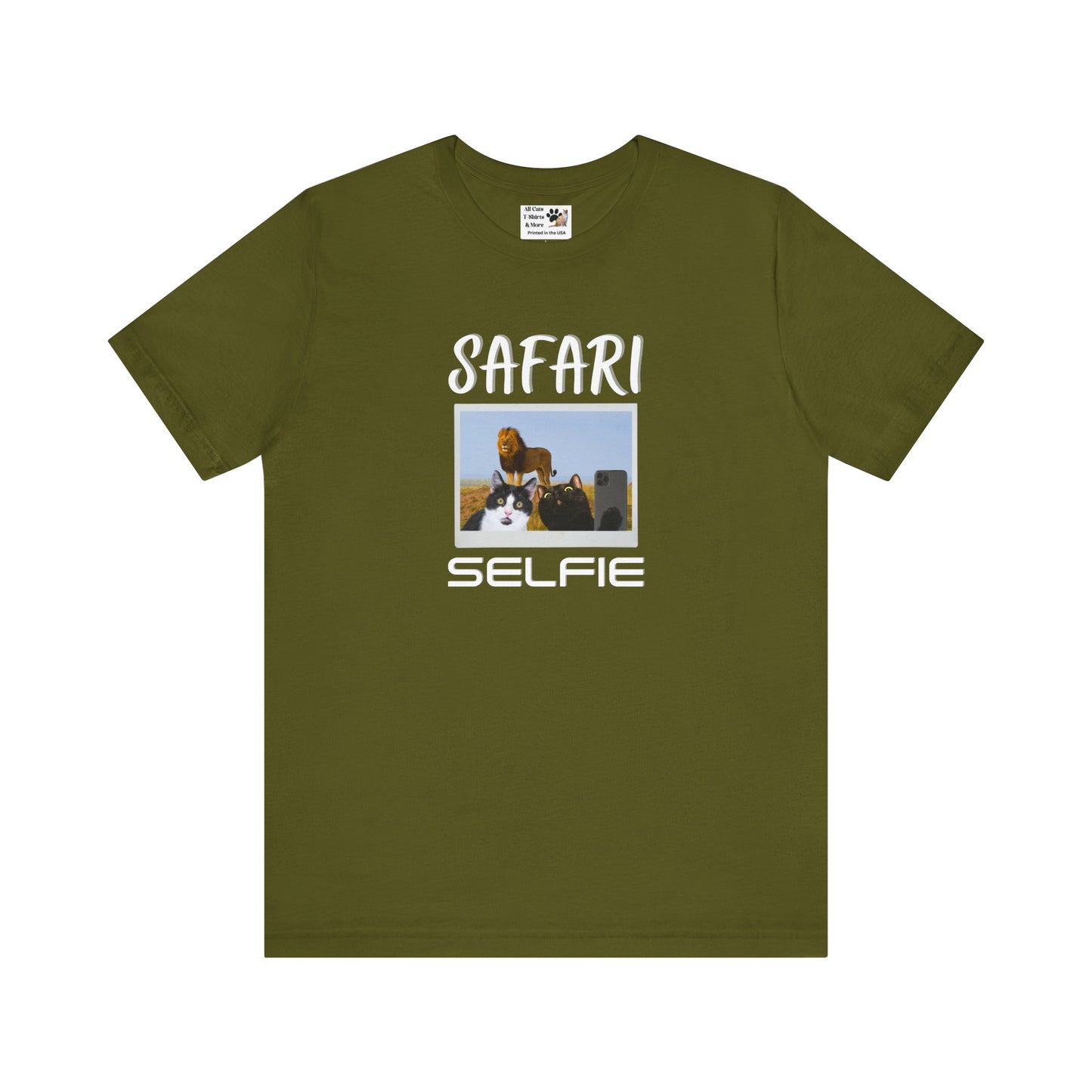 Safari Selfie T-Shirt - (Funny Cats Taking a Selfie, Cat Fan Tee)