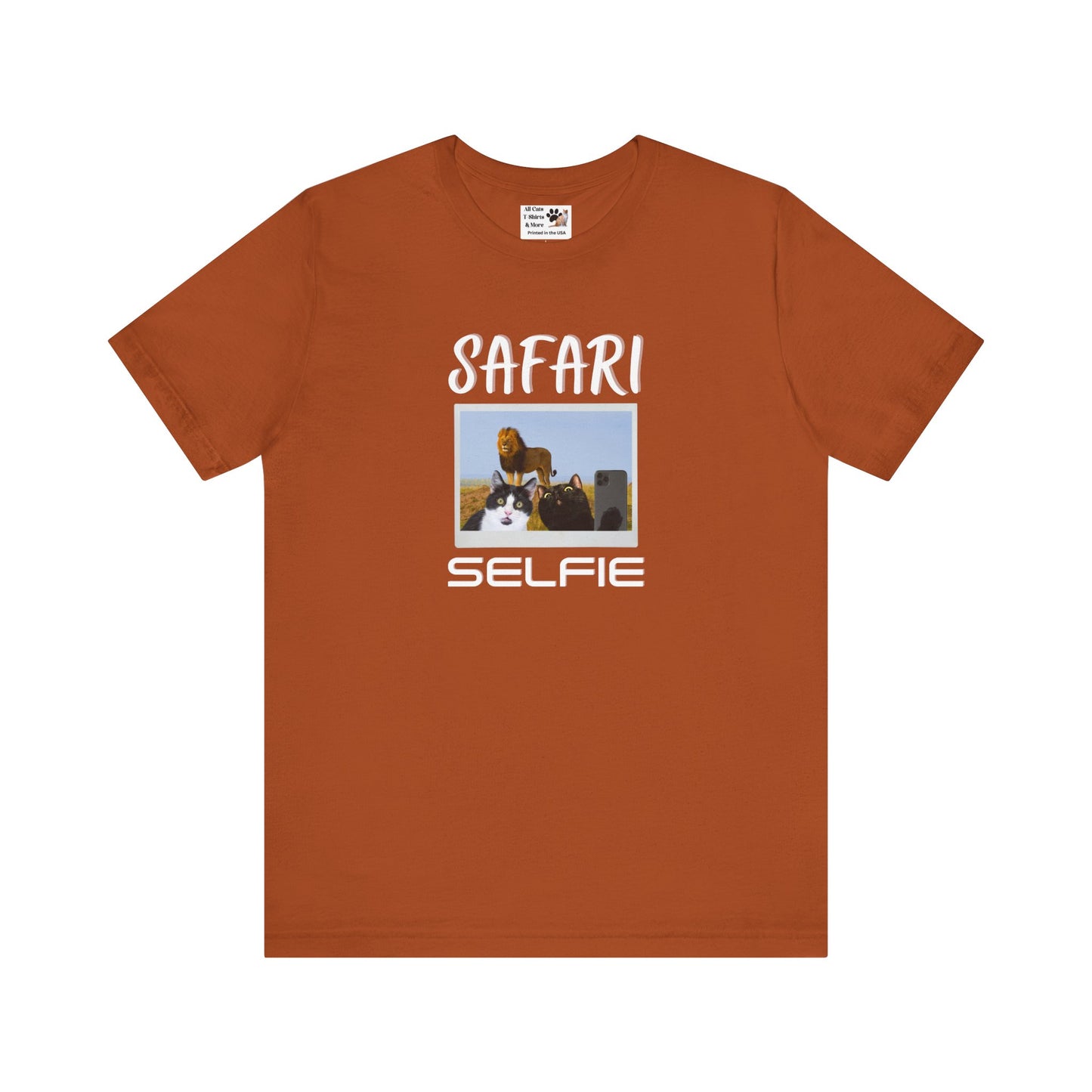 Safari Selfie T-Shirt - (Funny Cats Taking a Selfie, Cat Fan Tee)