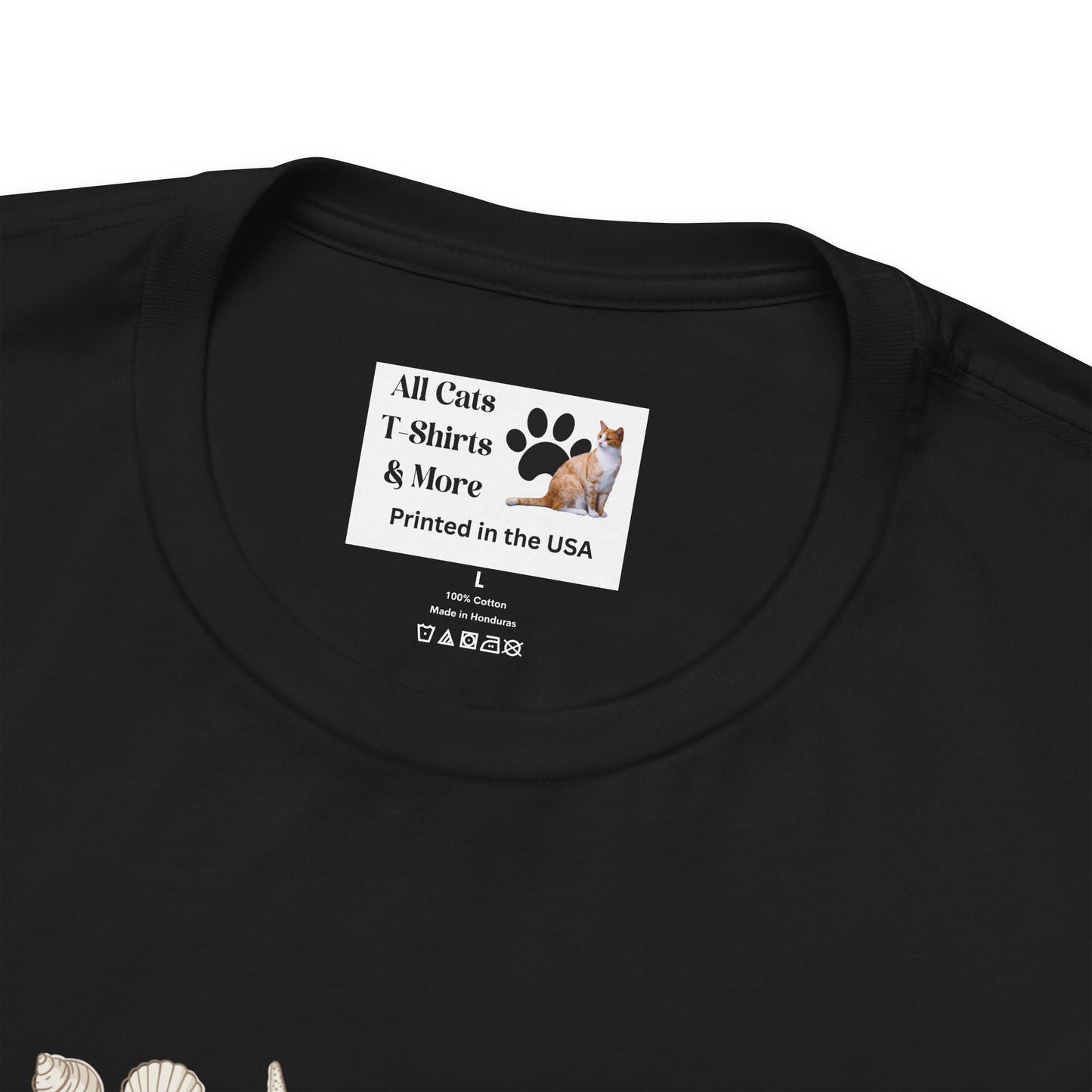 Beach Cat T-Shirt - (Vintage Coastal Cat Graphic Tee)