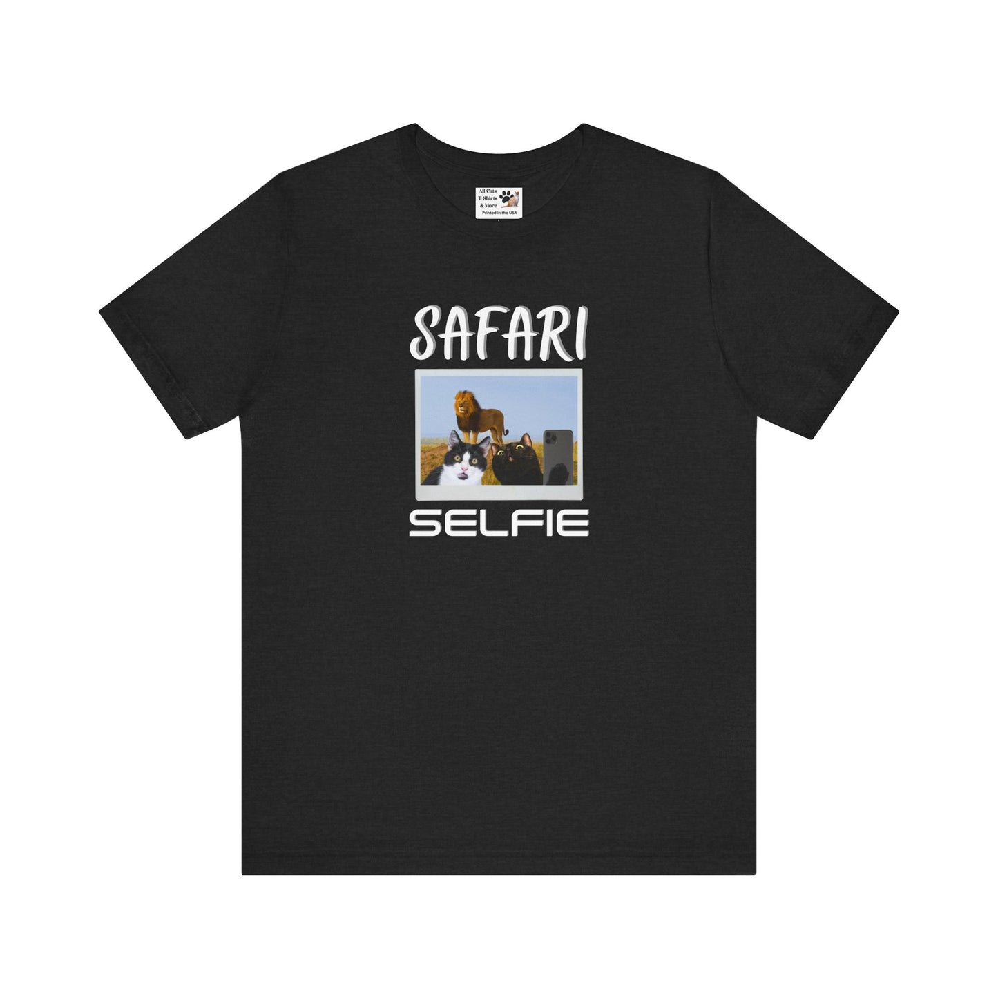 Safari Selfie T-Shirt - (Funny Cats Taking a Selfie, Cat Fan Tee)