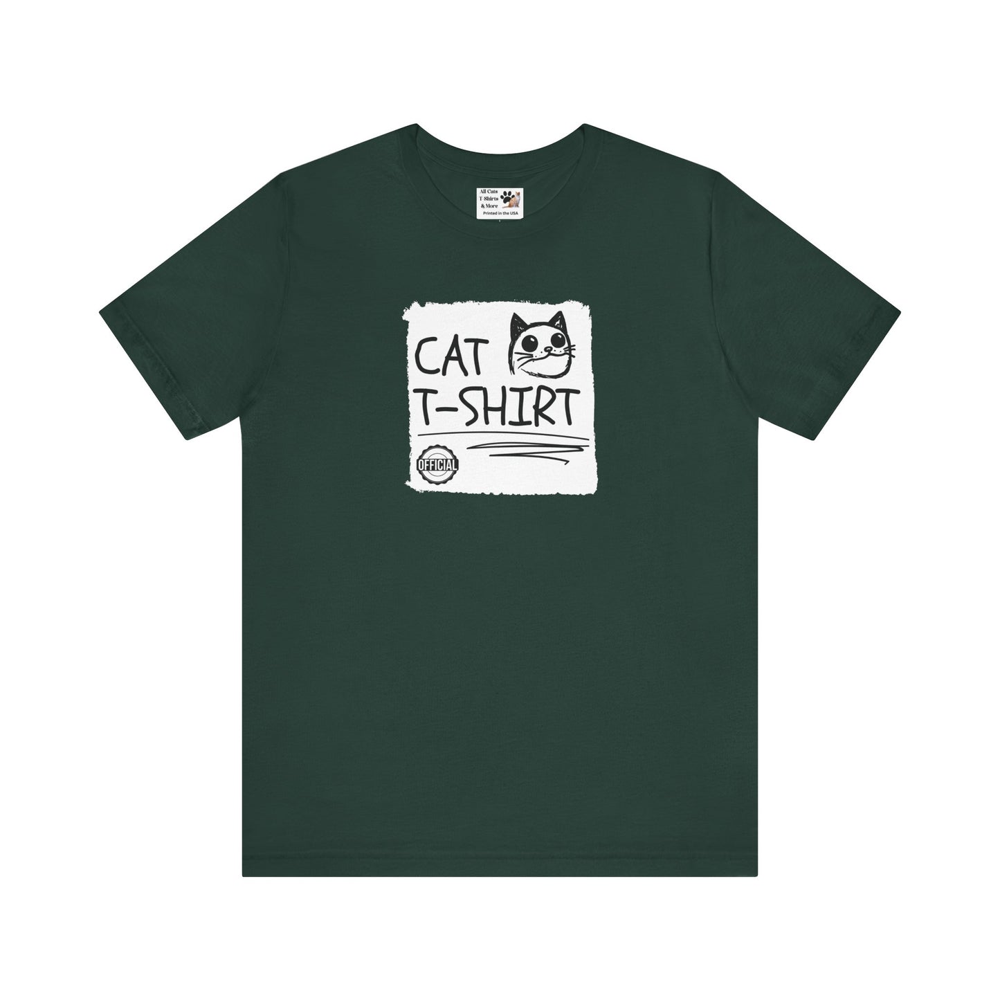 "Official Cat T-Shirt" [Tee #4] - (Cute & Funny Basic Amateur Style Cat Face Tee)