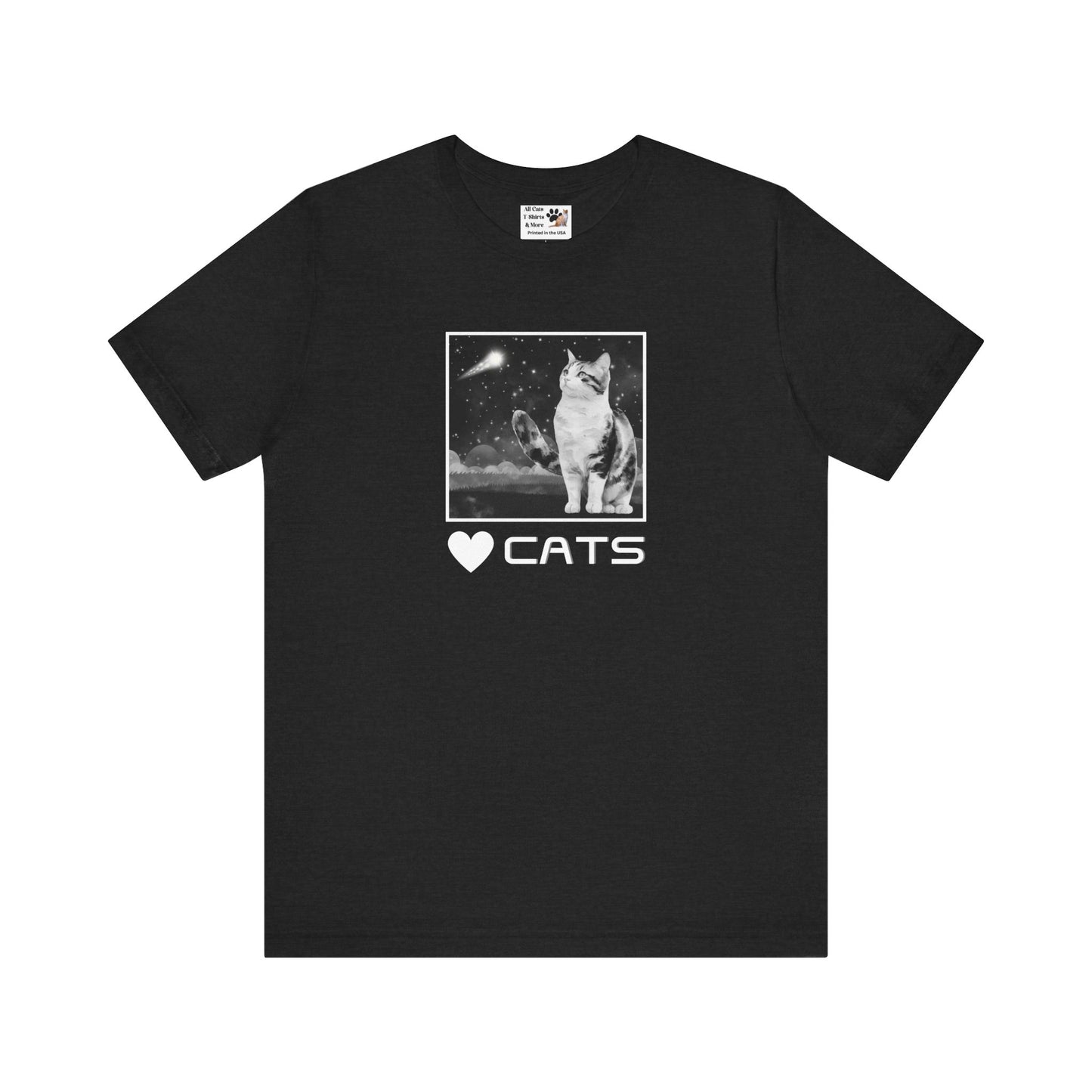 "Heart Cats" or "Love Cats" T-Shirt #2 - (Cat and Starry Sky Tee)