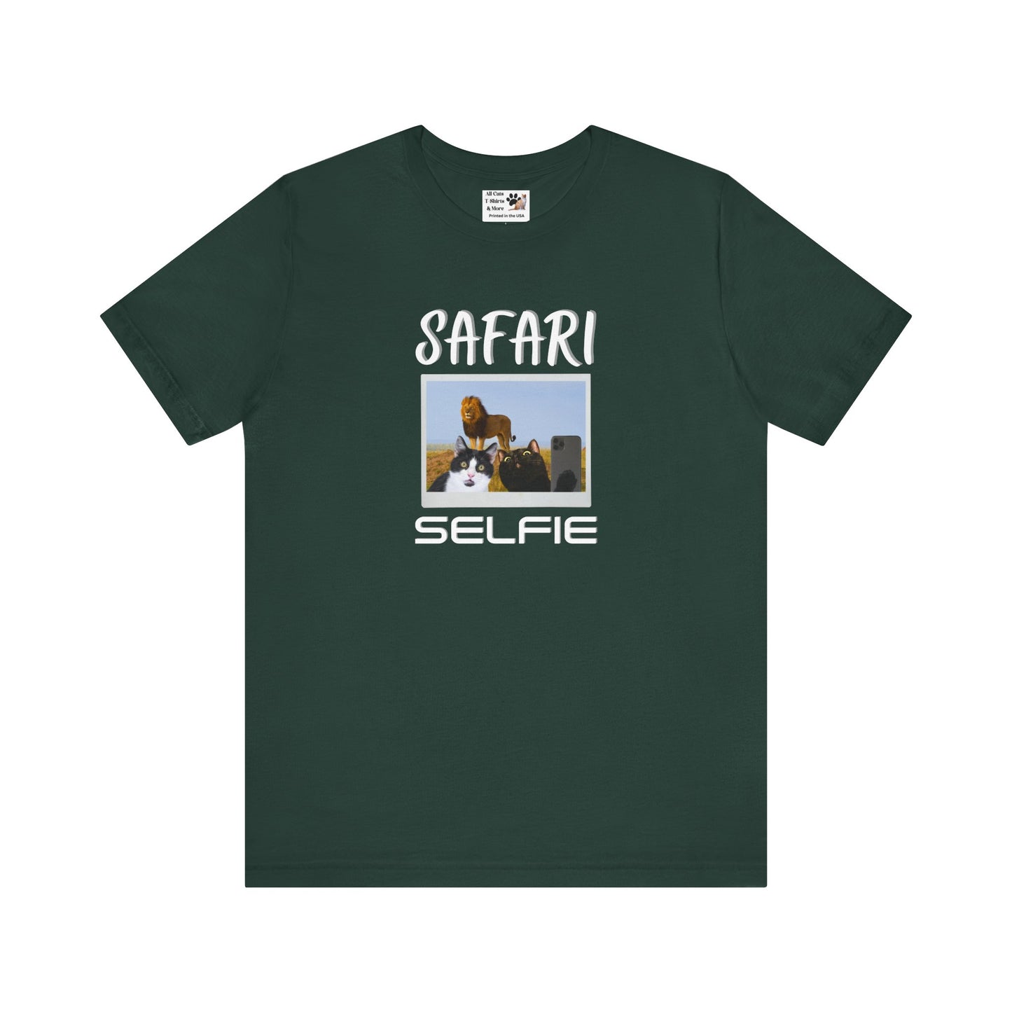 Safari Selfie T-Shirt - (Funny Cats Taking a Selfie, Cat Fan Tee)