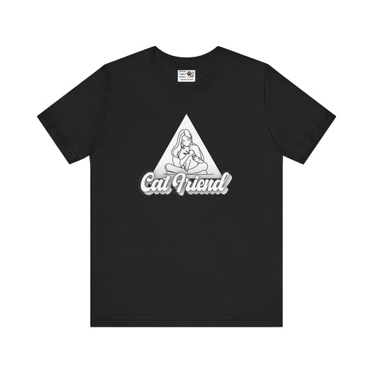 Trendy Cat Friend T-Shirt - (Unisex Jersey Short Sleeve Tee, Perfect Gift for Friends of Cats!)