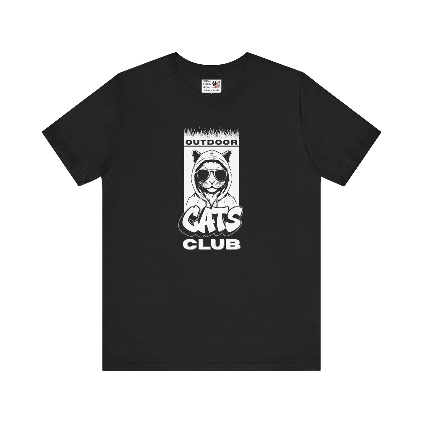 Outdoor Cats Club T-Shirt - (Unisex Jersey Short Sleeve Graphic Tee for Cat Lovers)