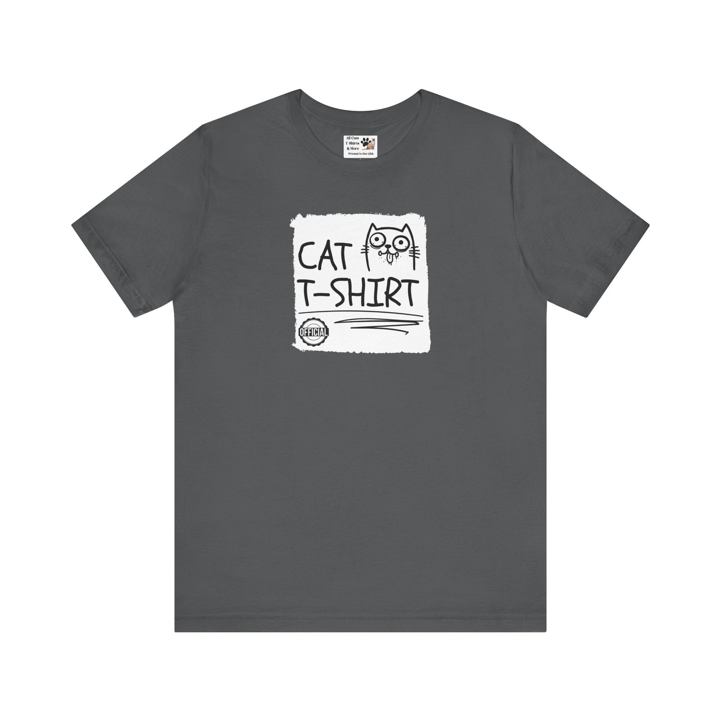 "Official Cat T-Shirt" [Tee #2] - (Cute & Funny Basic Amateur Style Cat Face Tee)