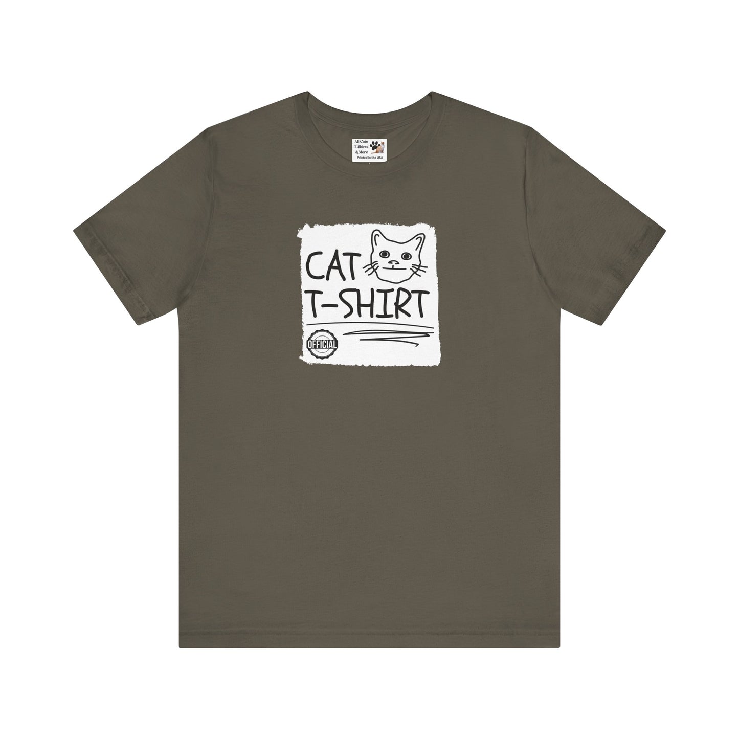 "Official Cat T-Shirt" [Tee #1] - (Cute & Funny Basic Amateur Style Cat Face Tee)