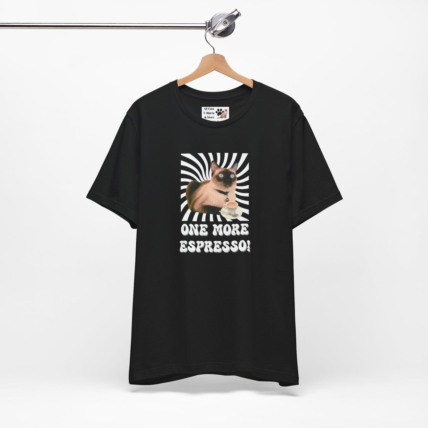 One More Espresso! - (Cat & Coffee T-Shirt #2, Color)