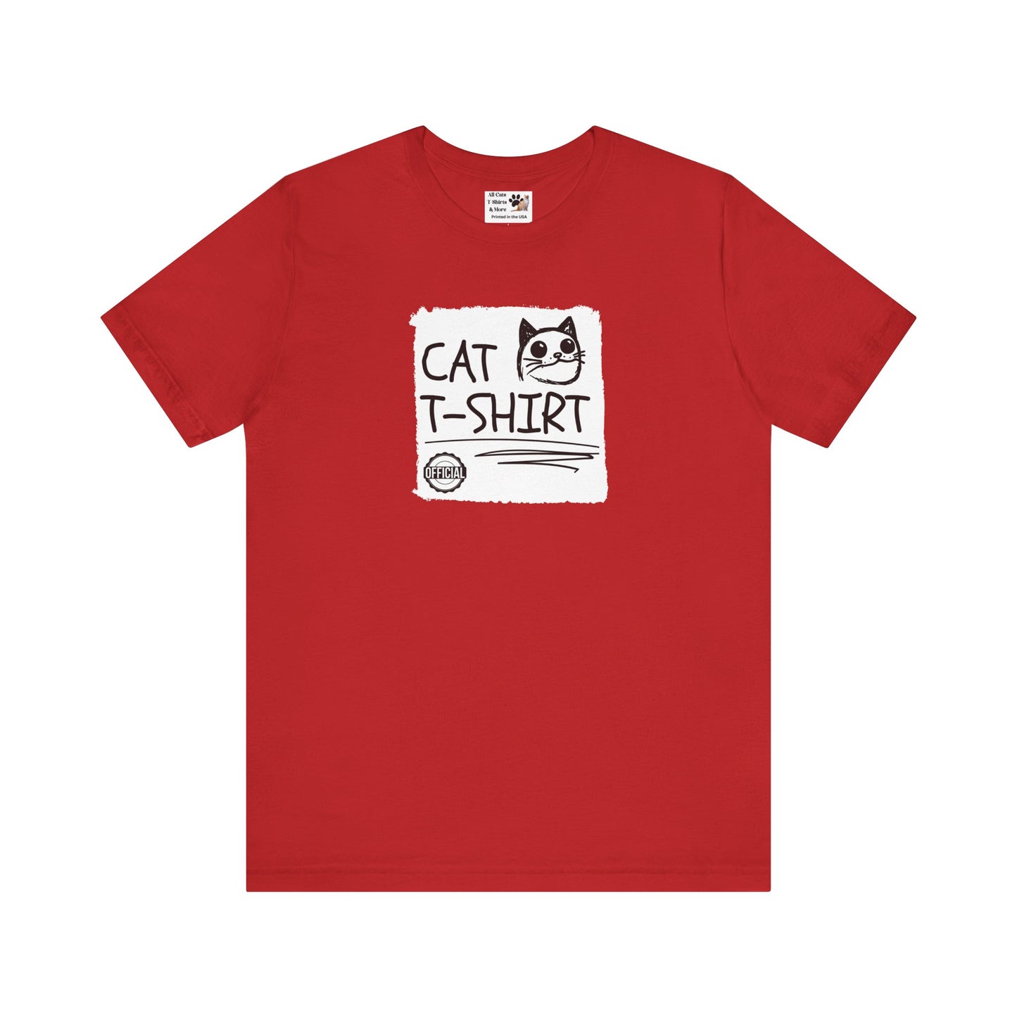 "Official Cat T-Shirt" [Tee #4] - (Cute & Funny Basic Amateur Style Cat Face Tee)