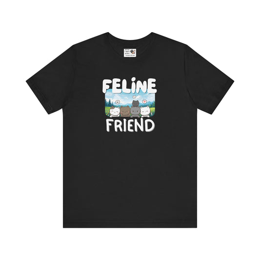 Feline Friend Graphic T-Shirt - (Cute Unisex Cat Tee)