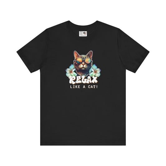 Relax Like a Cat T-Shirt (#4) - (Chill Cat Graphic Tee, Unisex Casual Wear, Gift for Cat Lovers)