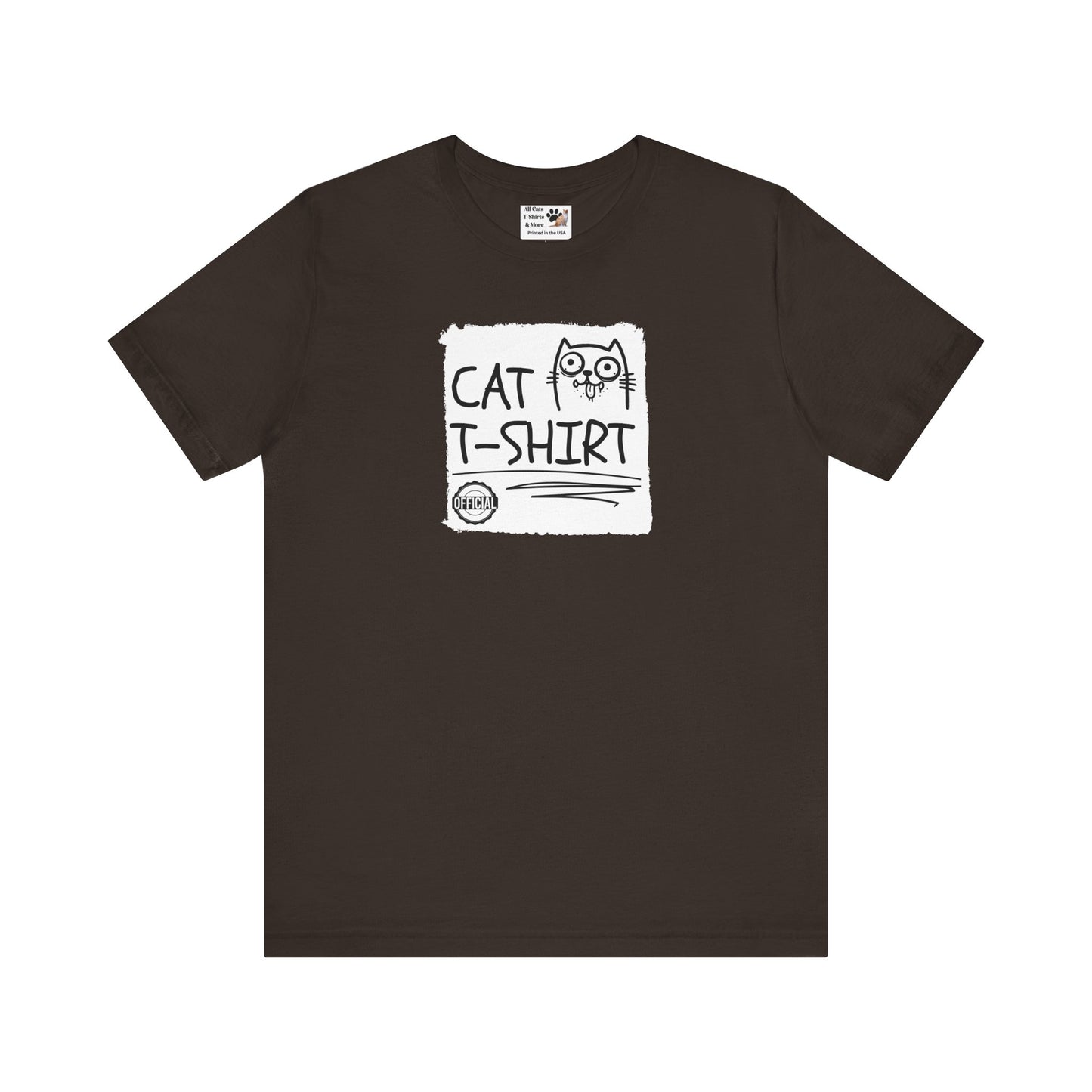 "Official Cat T-Shirt" [Tee #2] - (Cute & Funny Basic Amateur Style Cat Face Tee)