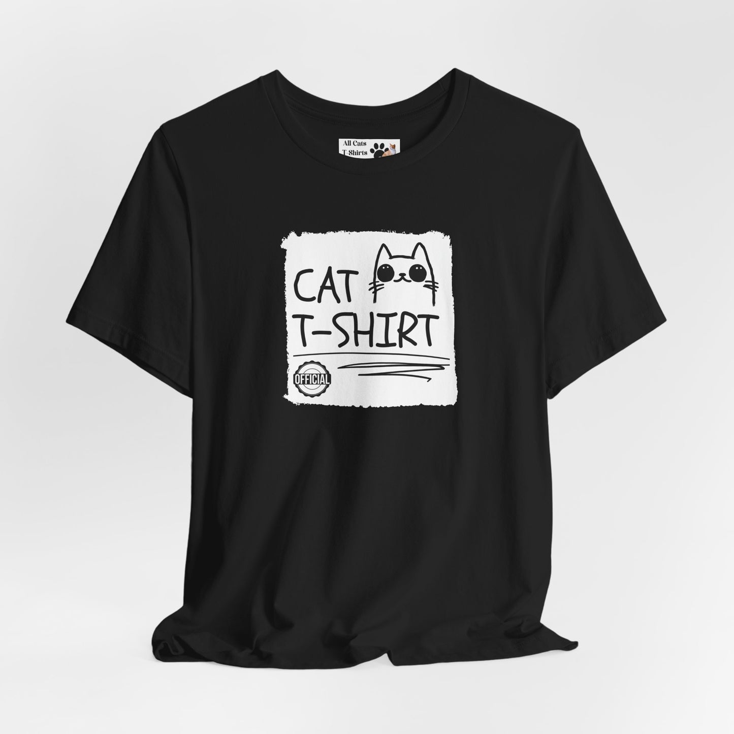 "Official Cat T-Shirt" [Tee #3] - (Cute & Funny Basic Amateur Style Cat Face Tee)