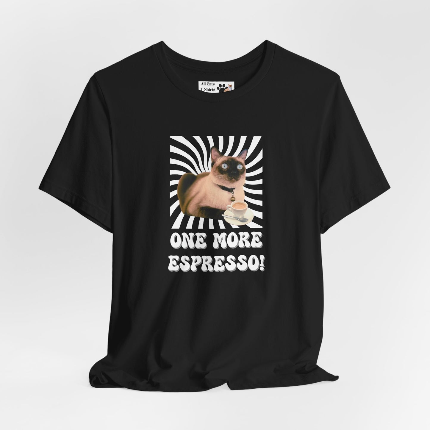 One More Espresso! - (Cat & Coffee T-Shirt #2, Color)