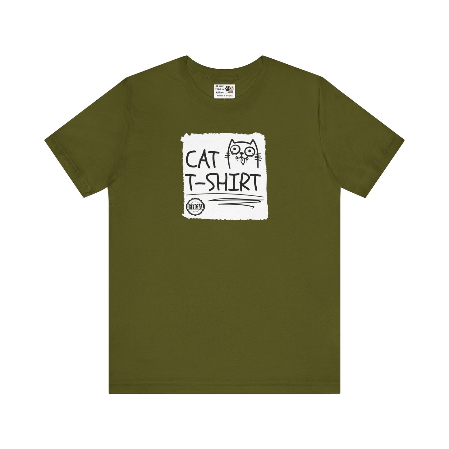 "Official Cat T-Shirt" [Tee #2] - (Cute & Funny Basic Amateur Style Cat Face Tee)