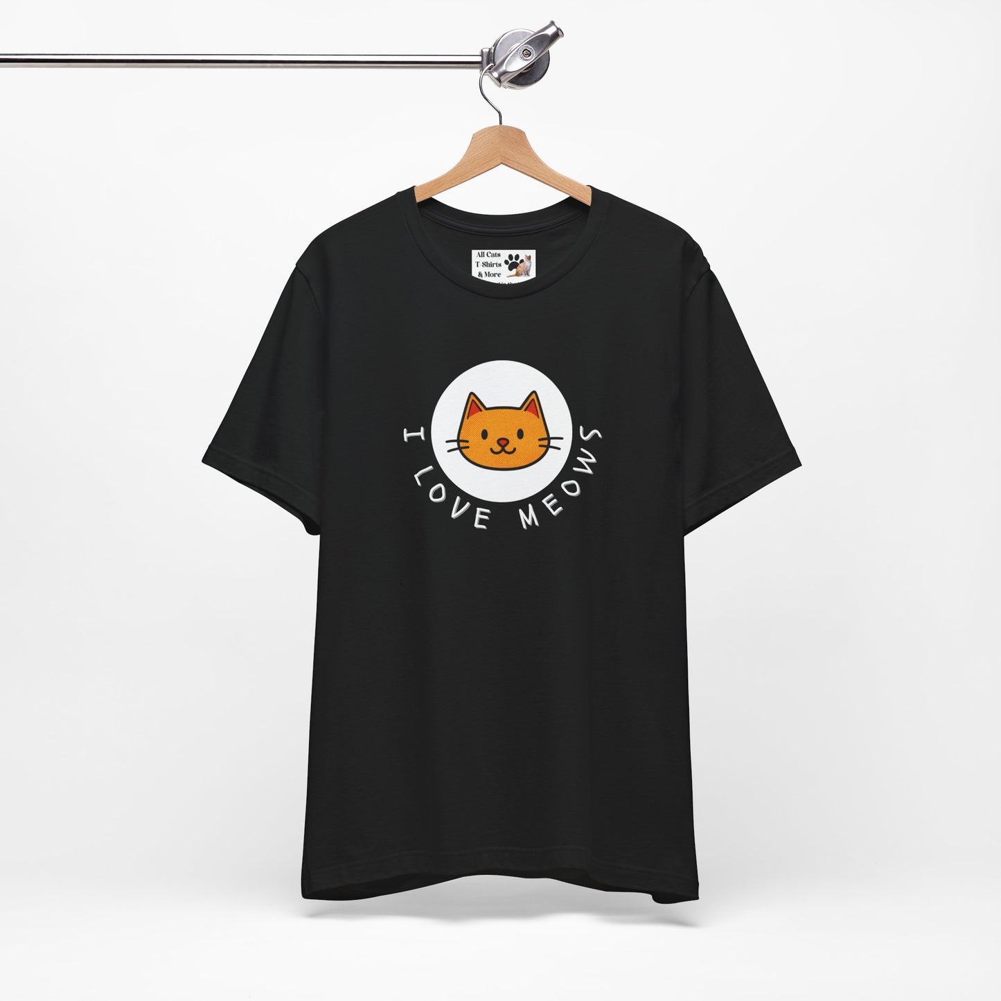 I Love Meows Cat T-Shirt - (Tee #5, Cute Orange Cat Graphic T-Shirt)