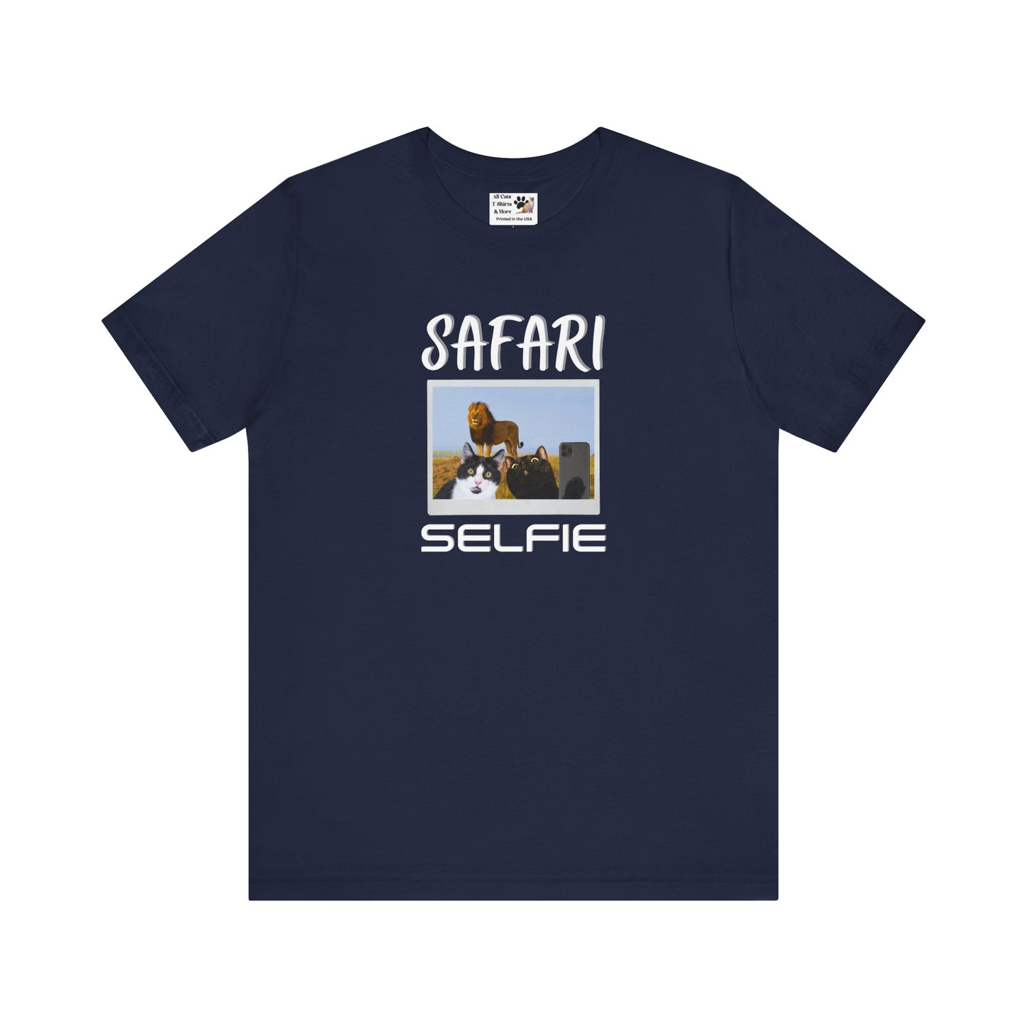Safari Selfie T-Shirt - (Funny Cats Taking a Selfie, Cat Fan Tee)