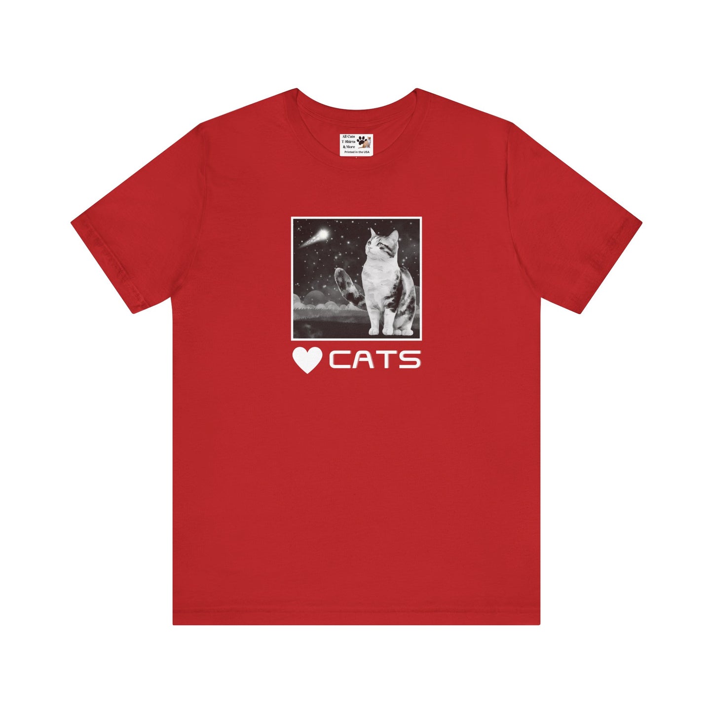 "Heart Cats" or "Love Cats" T-Shirt #2 - (Cat and Starry Sky Tee)