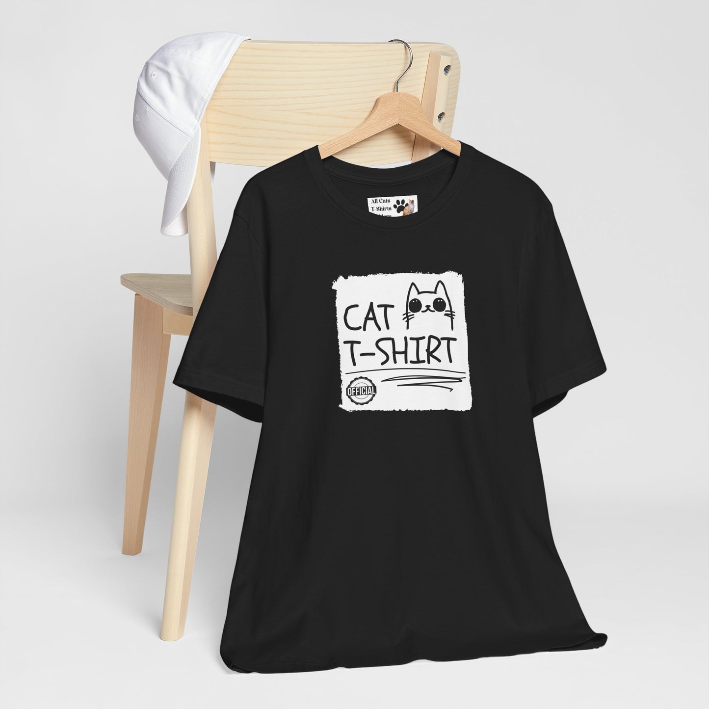 "Official Cat T-Shirt" [Tee #3] - (Cute & Funny Basic Amateur Style Cat Face Tee)