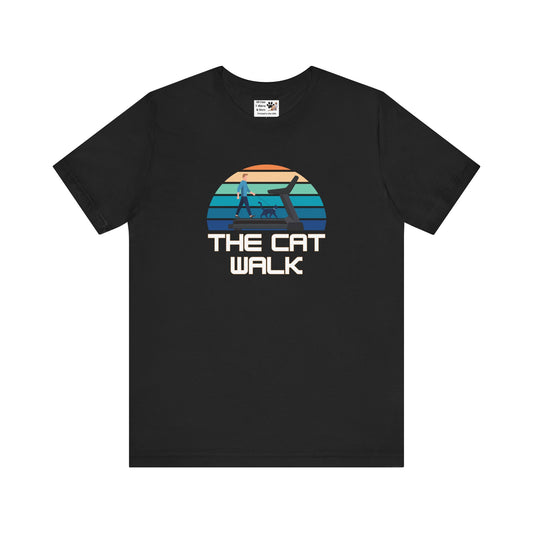 The "Cat Walk" Colorful Vintage Style T-Shirt [#3] - (Unisex Casual Top, Cat Owner Gift, Cat Fan Apparel)