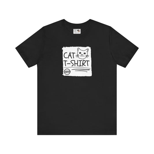 "Official Cat T-Shirt" [Tee #1] - (Cute & Funny Basic Amateur Style Cat Face Tee)