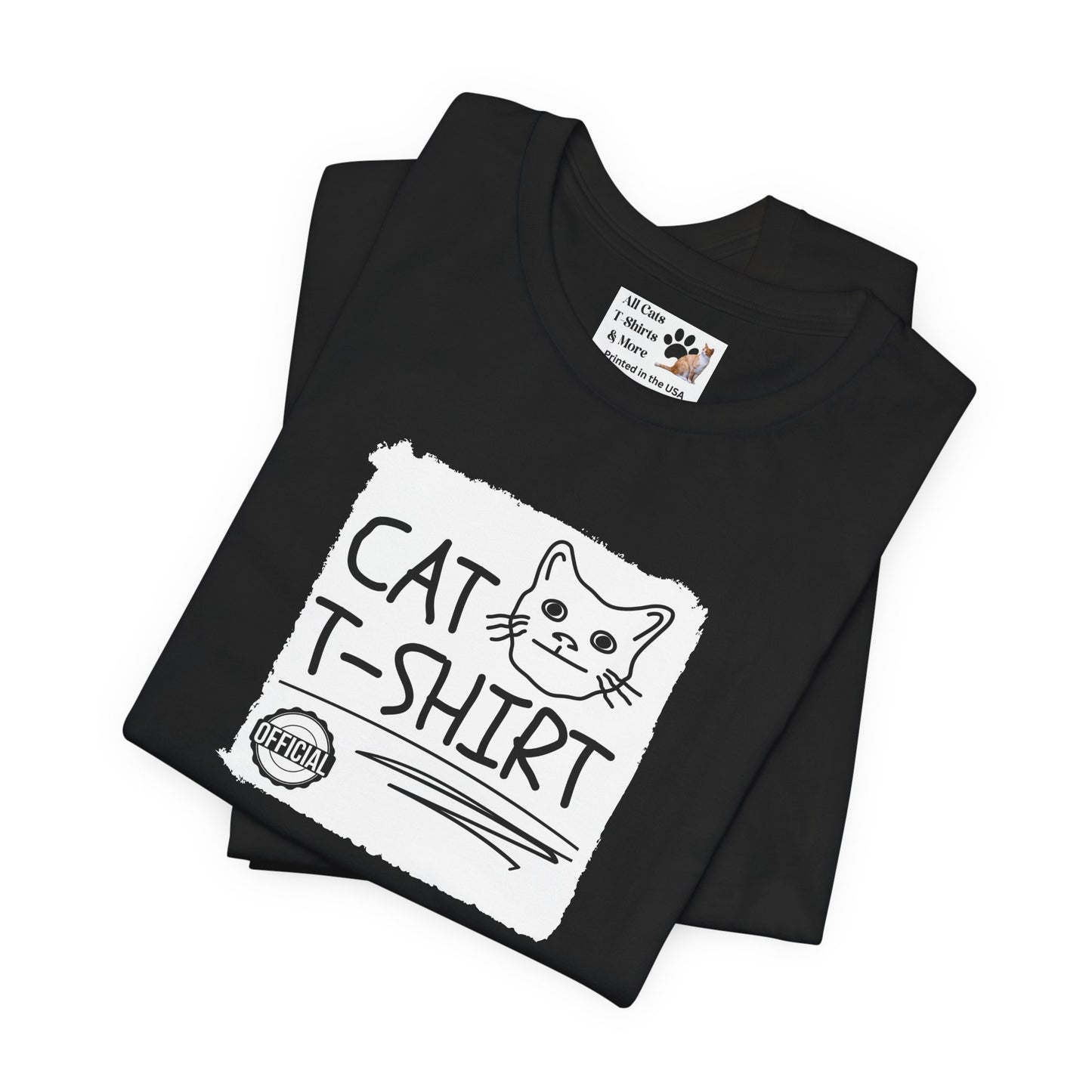 "Official Cat T-Shirt" [Tee #1] - (Cute & Funny Basic Amateur Style Cat Face Tee)