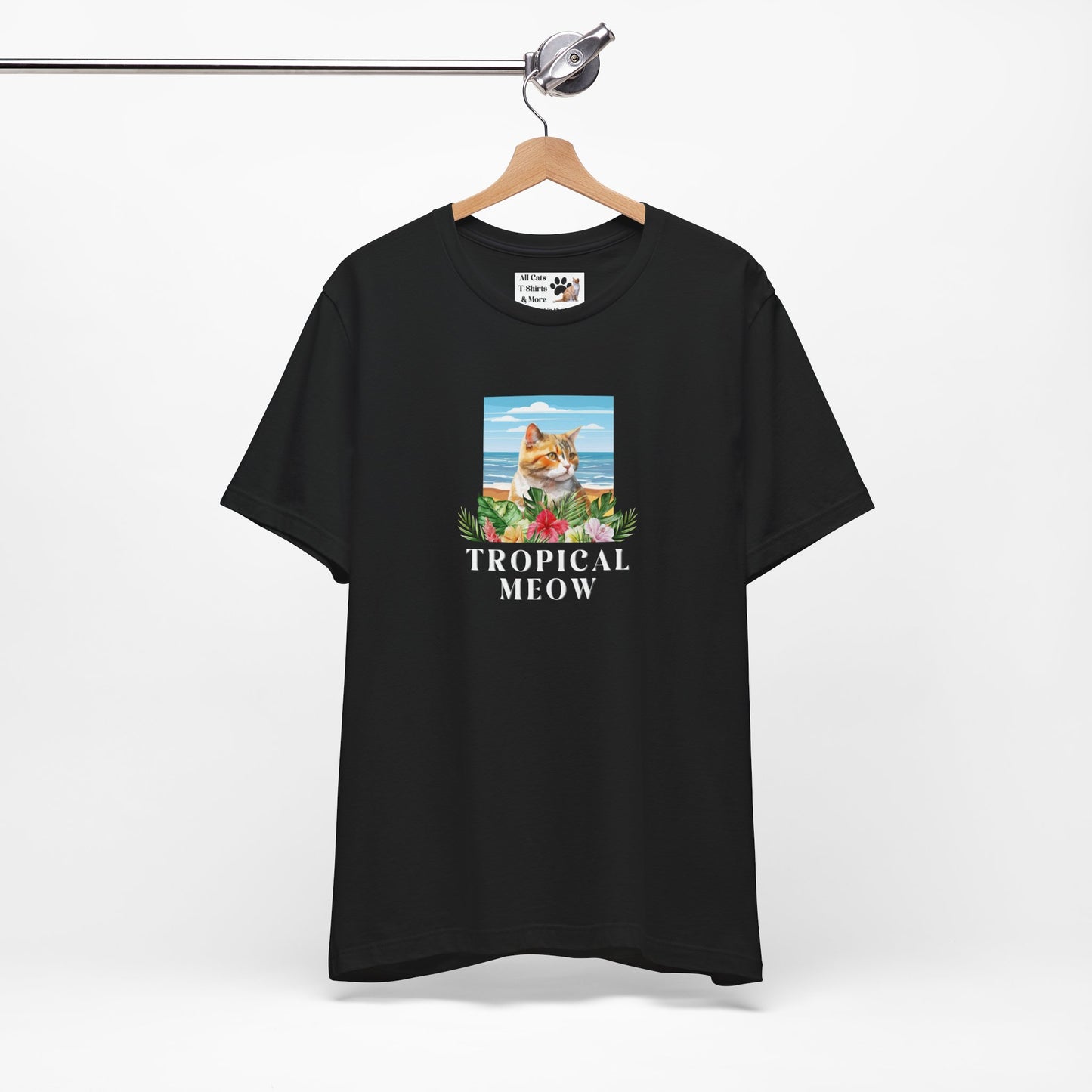 Tropical Meow Cat T-Shirt - (Beachy Cat Graphic Tee #2)