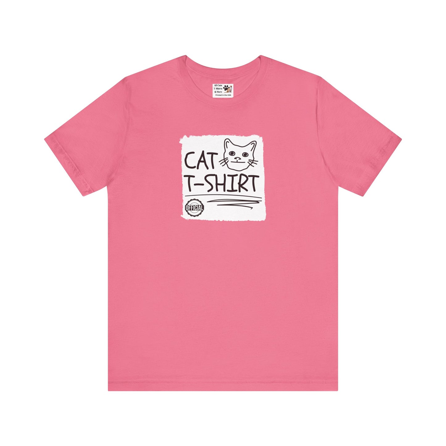 "Official Cat T-Shirt" [Tee #1] - (Cute & Funny Basic Amateur Style Cat Face Tee)