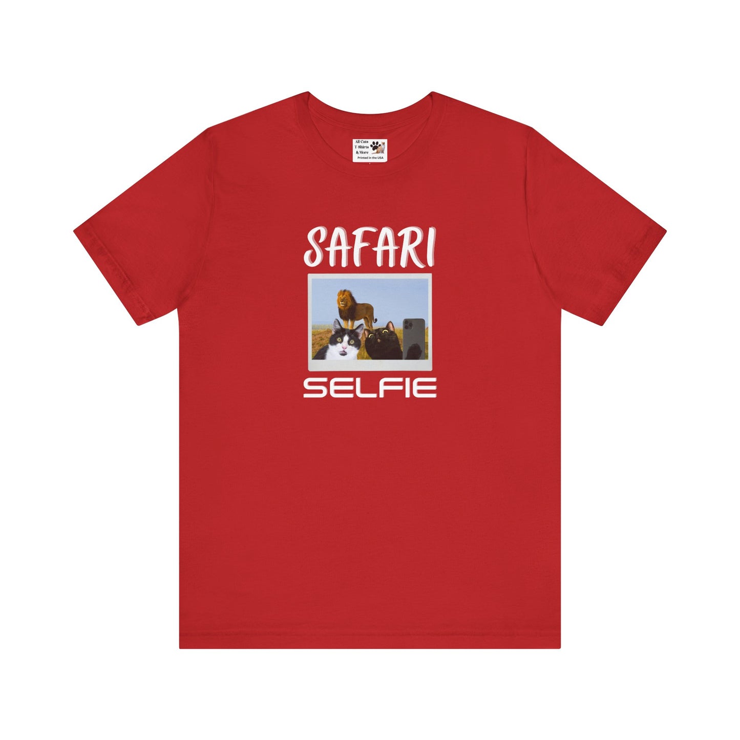 Safari Selfie T-Shirt - (Funny Cats Taking a Selfie, Cat Fan Tee)
