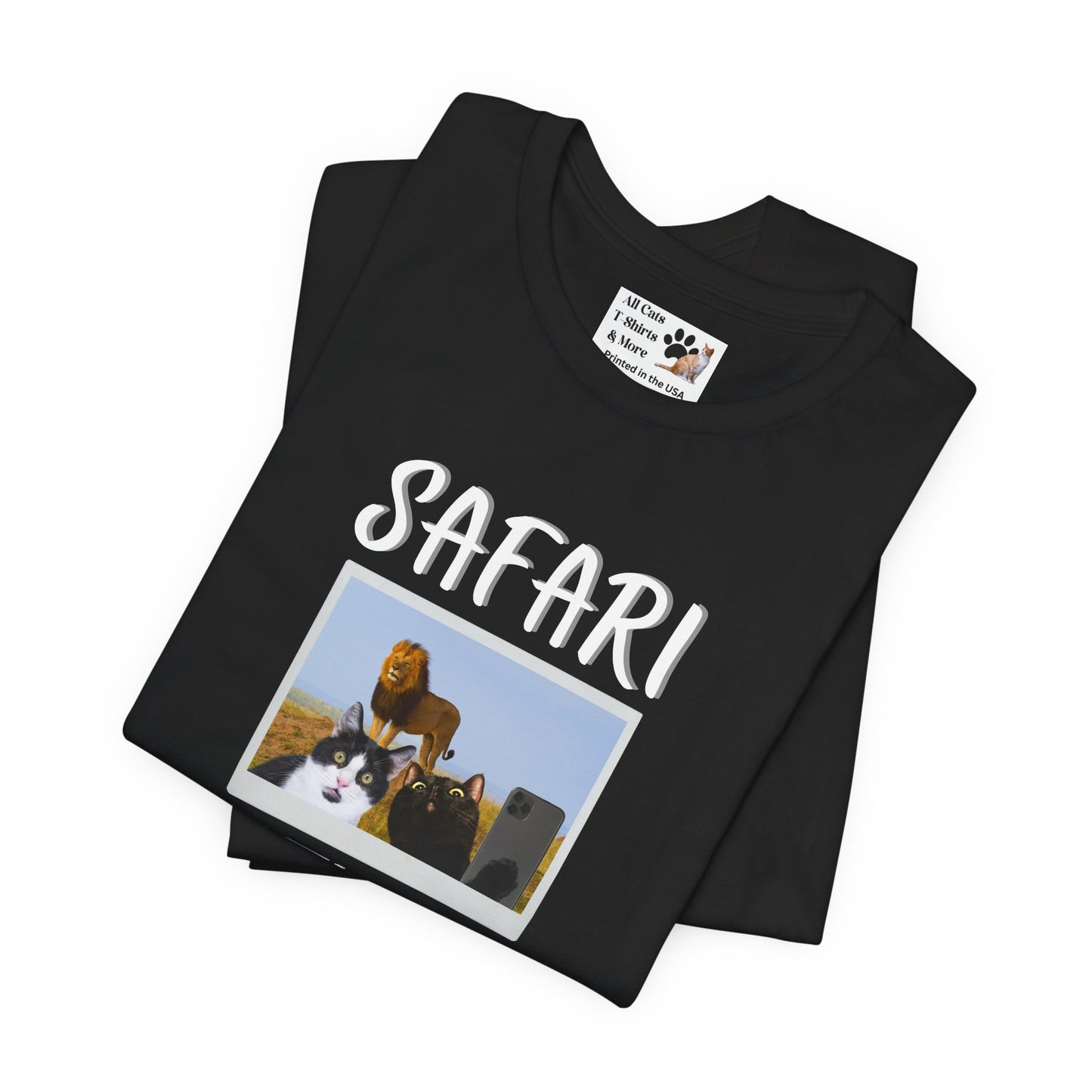 Safari Selfie T-Shirt - (Funny Cats Taking a Selfie, Cat Fan Tee)