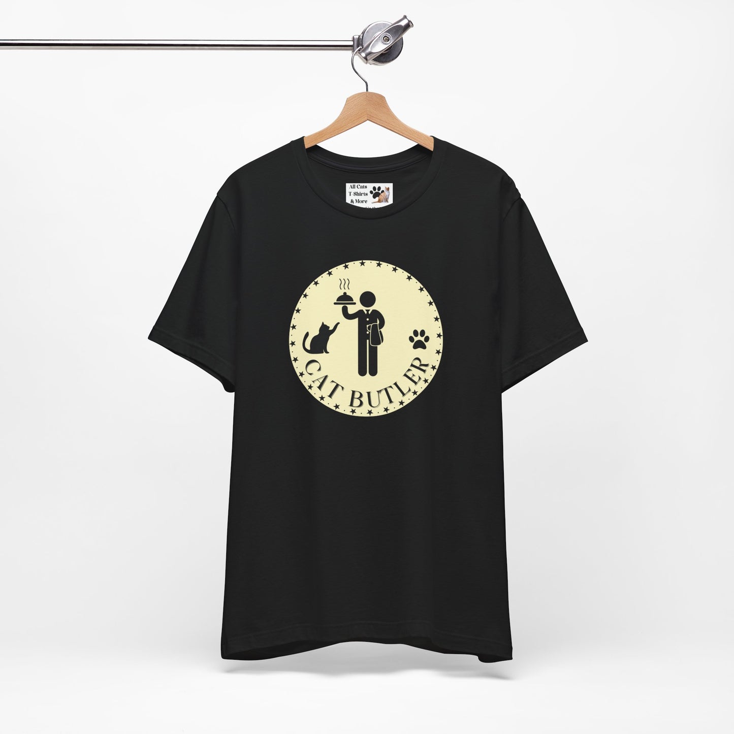 Cat Butler T-Shirt - (Unisex Jersey Tee - Perfect for Cat Lovers)