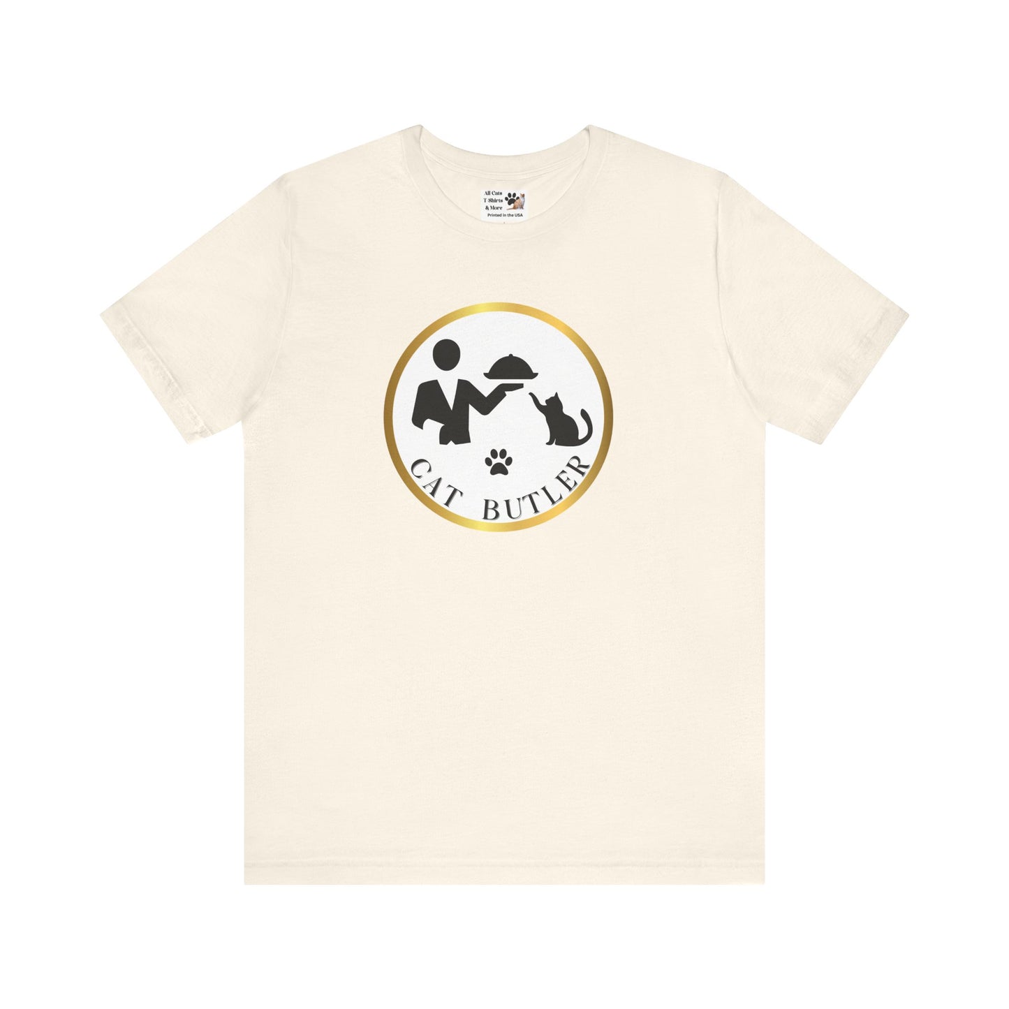 "Cat Butler" Design T-Shirt - (Unisex Jersey Short Sleeve Tee - Perfect Gift for Cat Lovers!)
