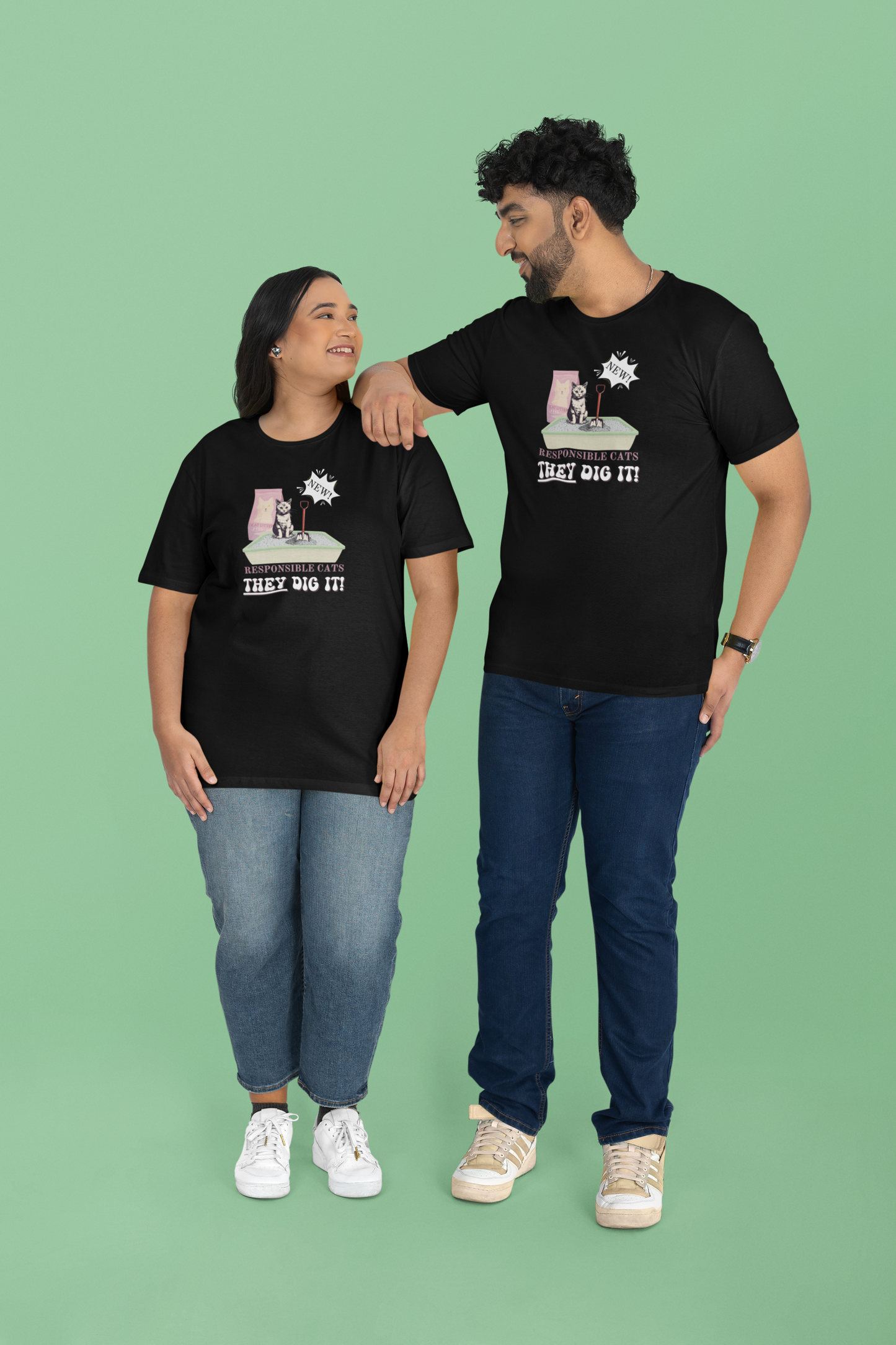 Responsible Cats T-Shirt - (Unisex Jersey Tee – Litter Box Humour Cat Tee)