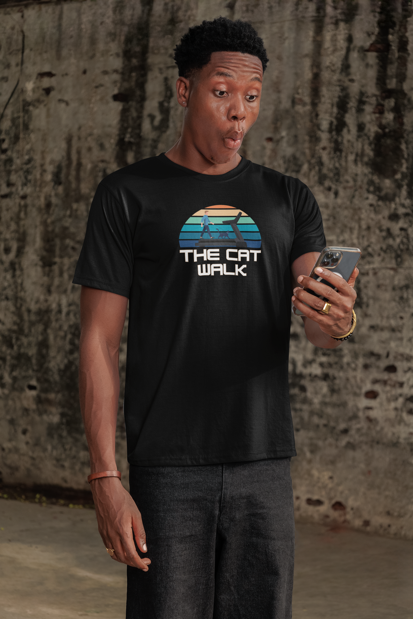 The "Cat Walk" Colorful Vintage Style T-Shirt [#3] - (Unisex Casual Top, Cat Owner Gift, Cat Fan Apparel)