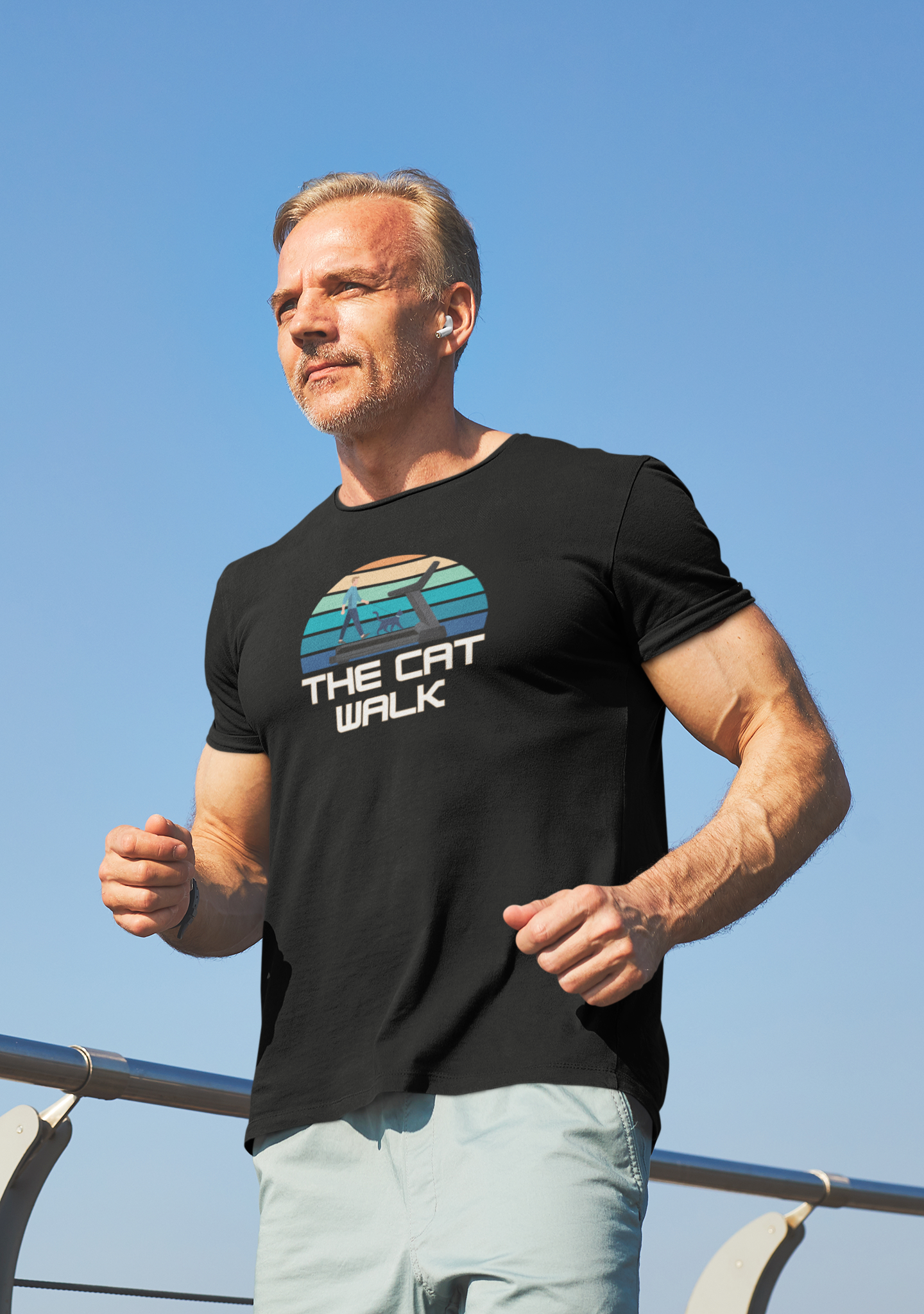 The "Cat Walk" Colorful Vintage Style T-Shirt [#3] - (Unisex Casual Top, Cat Owner Gift, Cat Fan Apparel)