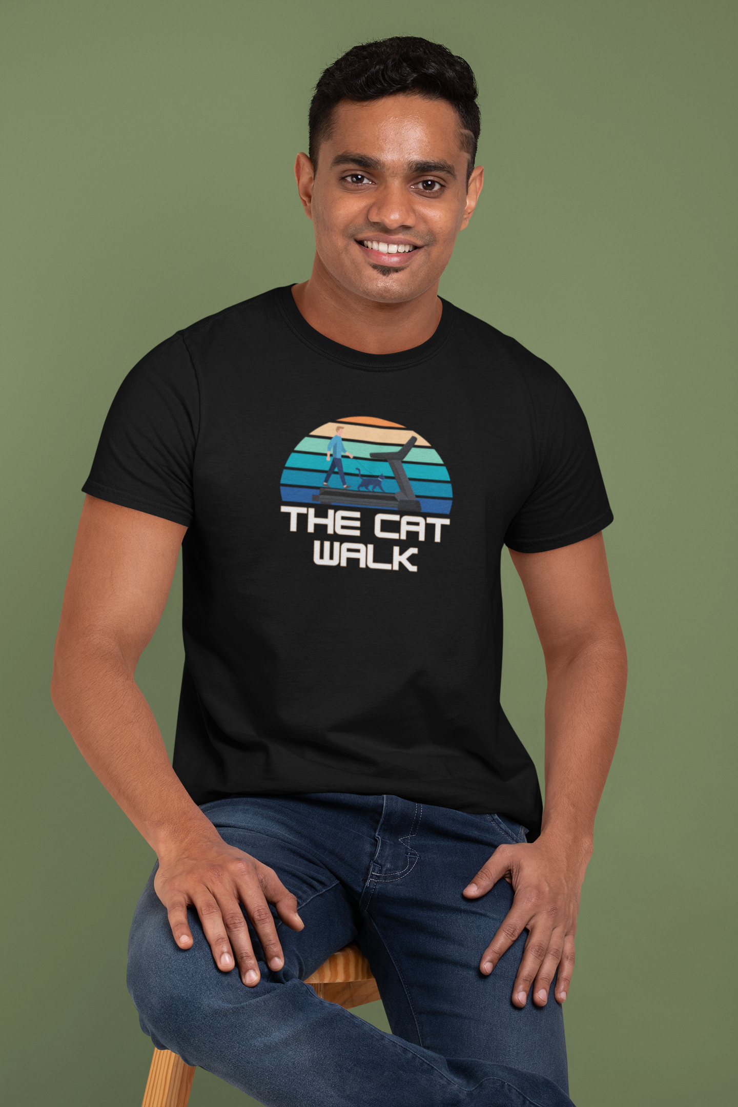 The "Cat Walk" Colorful Vintage Style T-Shirt [#3] - (Unisex Casual Top, Cat Owner Gift, Cat Fan Apparel)