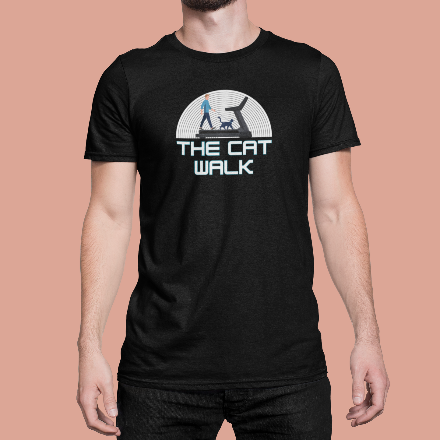 The "Cat Walk" Tee [#1] - (a Fun Cat T-Shirt for Cat Fans, Unique Cat Owner Shirt)